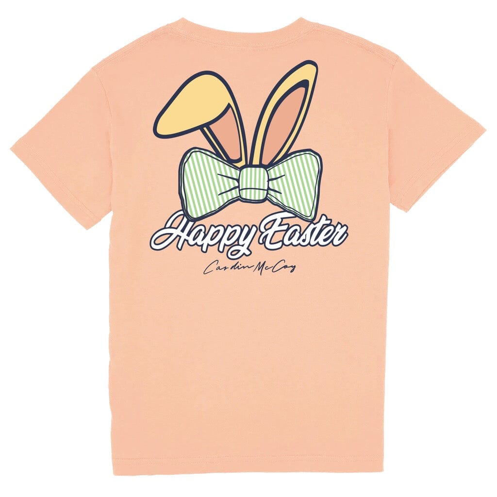 Kids' Happy Easter Short Sleeve Pocket Tee Short Sleeve T-Shirt Cardin McCoy Peach XXS (2/3) 