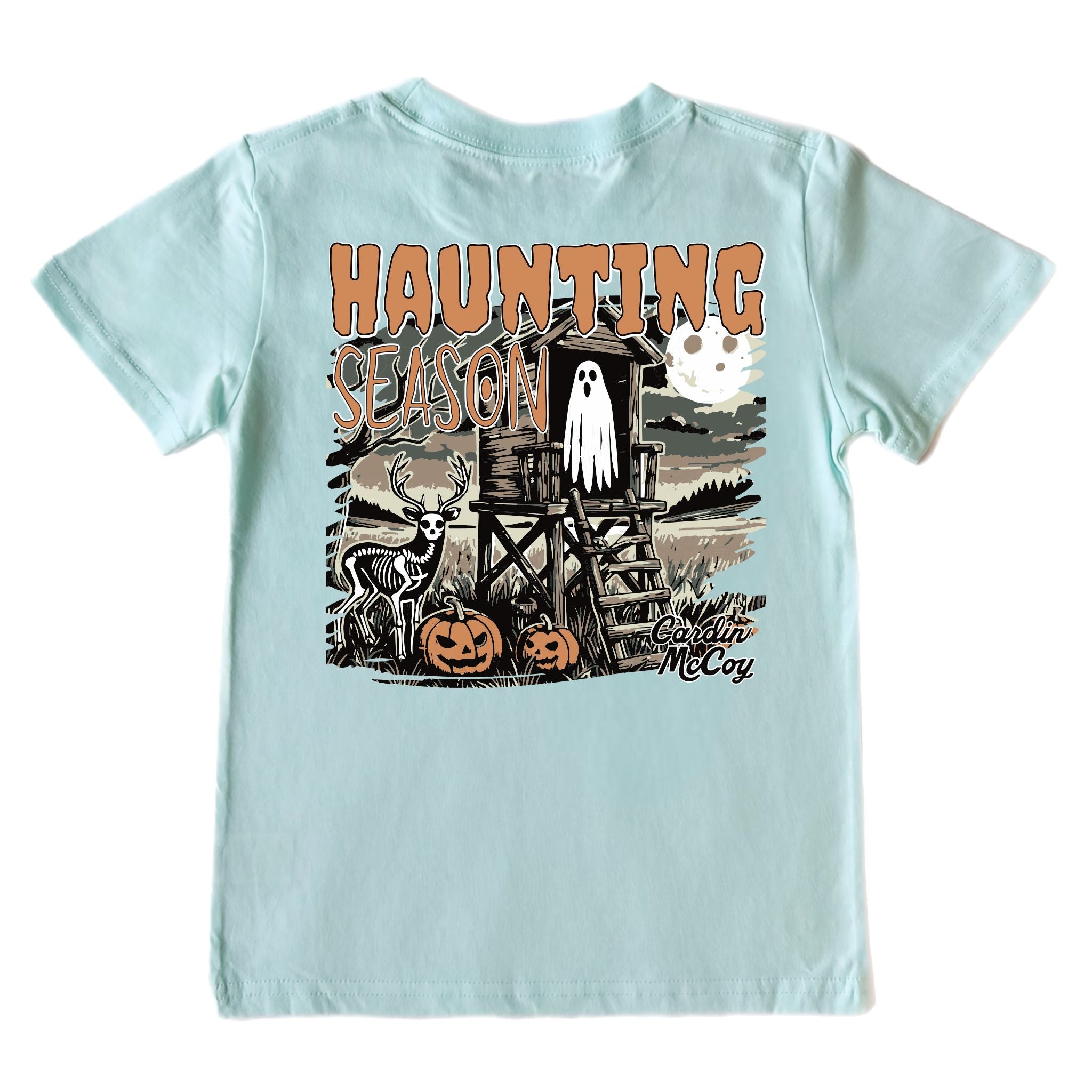 Kids' Haunting Season Short-Sleeve Tee Short Sleeve T-Shirt Cardin McCoy Blue Mint XXS (2/3) Pocket