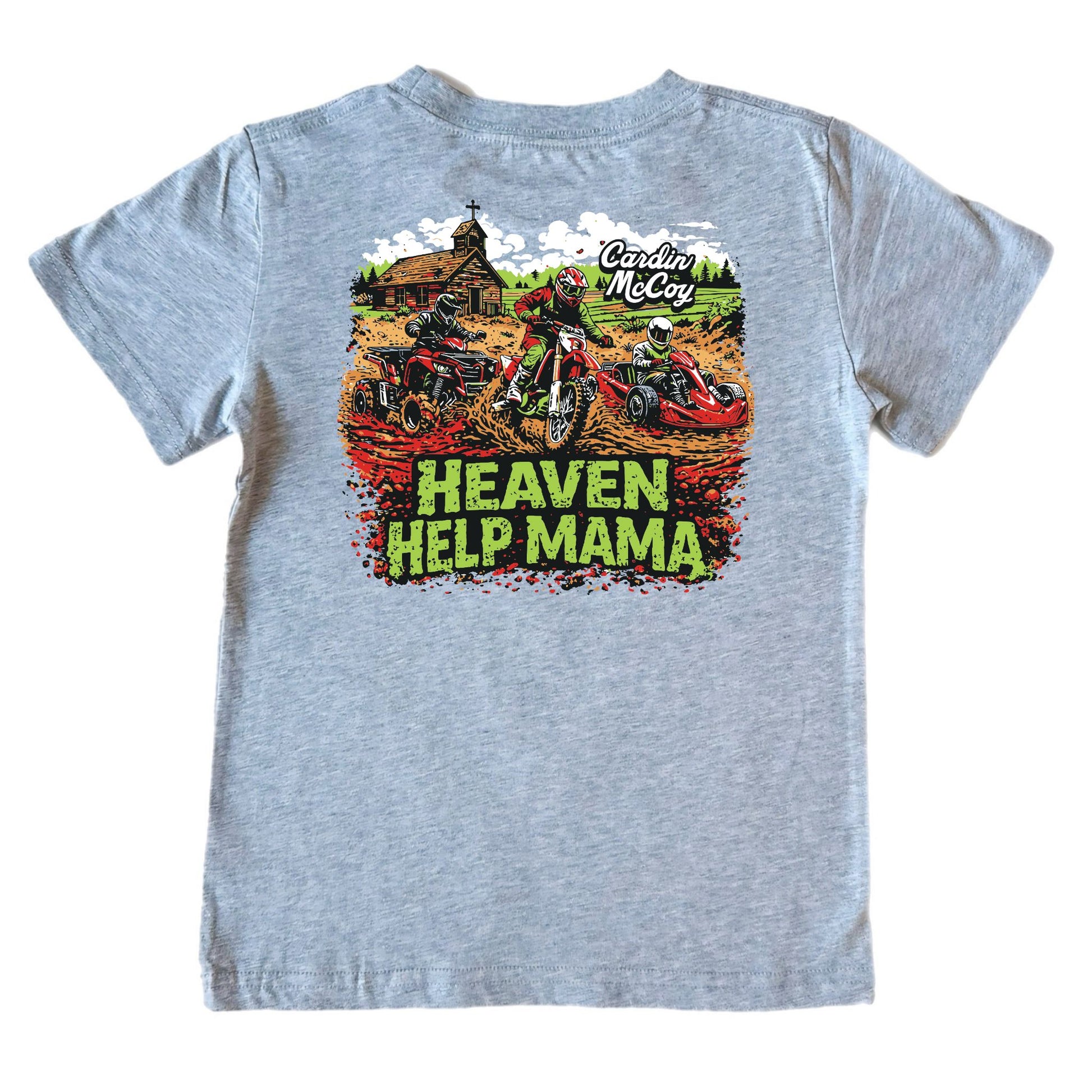 Kids' Heaven Help Mama Short-Sleeve Tee Short Sleeve T-Shirt Cardin McCoy Heather Gray XXS (2/3) Pocket