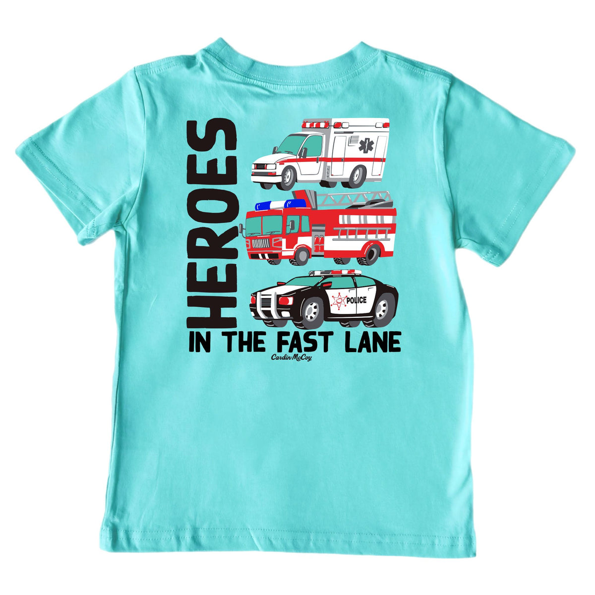 Kids' Heroes in the Fast Lane Short-Sleeve Tee Short Sleeve T-Shirt Cardin McCoy Teal XXS (2/3) Pocket