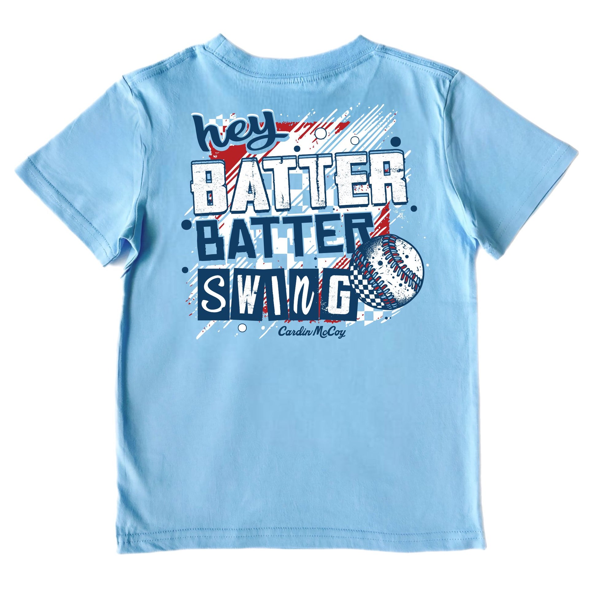 Kids' Hey Batter Batter Short-Sleeve Tee Short Sleeve T-Shirt Cardin McCoy Light Blue XXS (2/3) Pocket