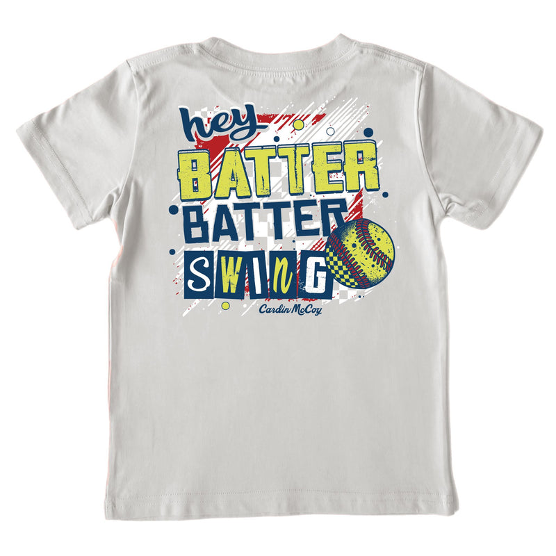Kids' Hey Batter Batter Softball Short-Sleeve Tee Short Sleeve T-Shirt Cardin McCoy Ice Gray XXS (2/3) Pocket