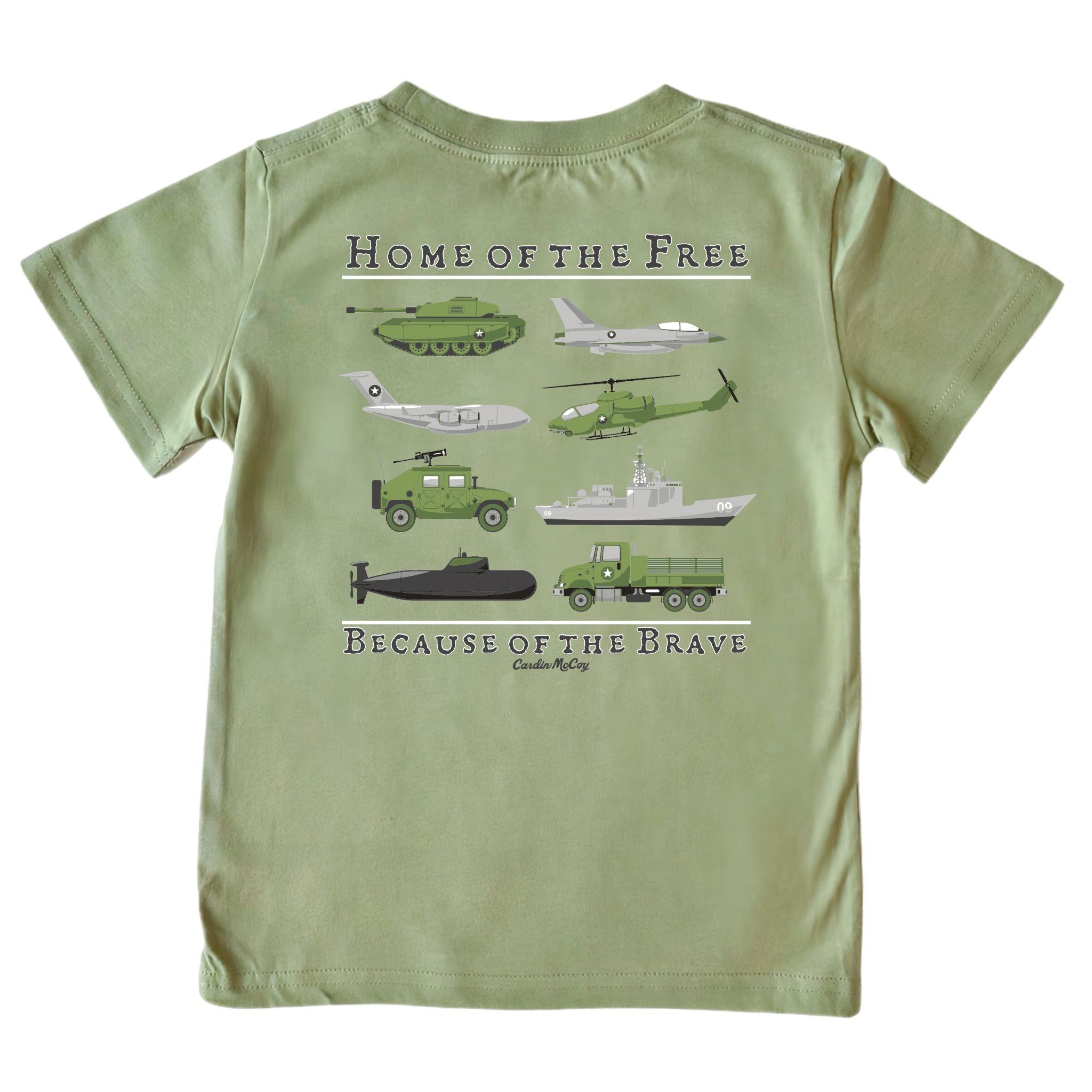 Kids' Home of the Free Short-Sleeve Tee Short Sleeve T-Shirt Cardin McCoy Light Olive XXS (2/3) Pocket