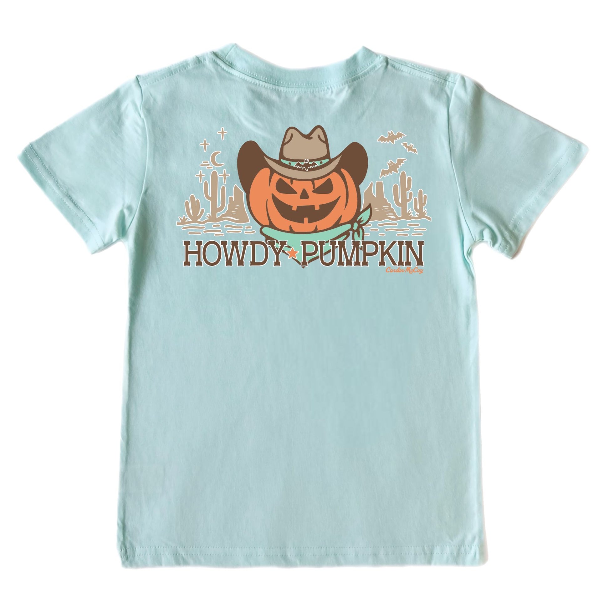Kids' Howdy Pumpkin Short-Sleeve Tee Short Sleeve T-Shirt Cardin McCoy Blue Mint XXS (2/3) Pocket