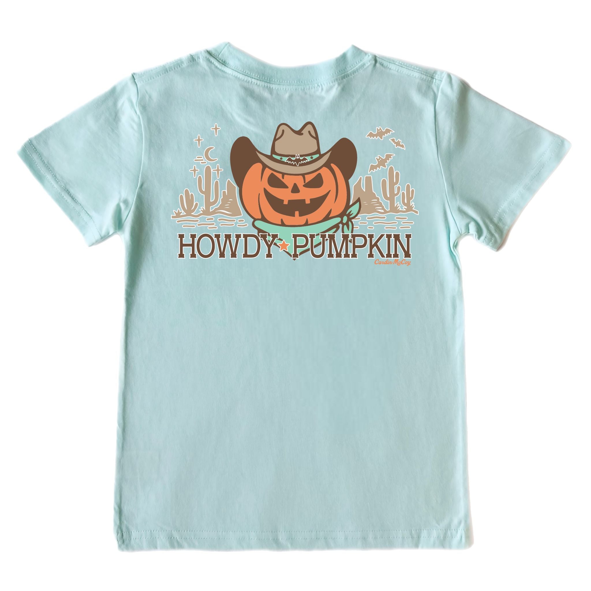 Kids' Howdy Pumpkin Short-Sleeve Tee Short Sleeve T-Shirt Cardin McCoy Blue Mint XXS (2/3) Pocket