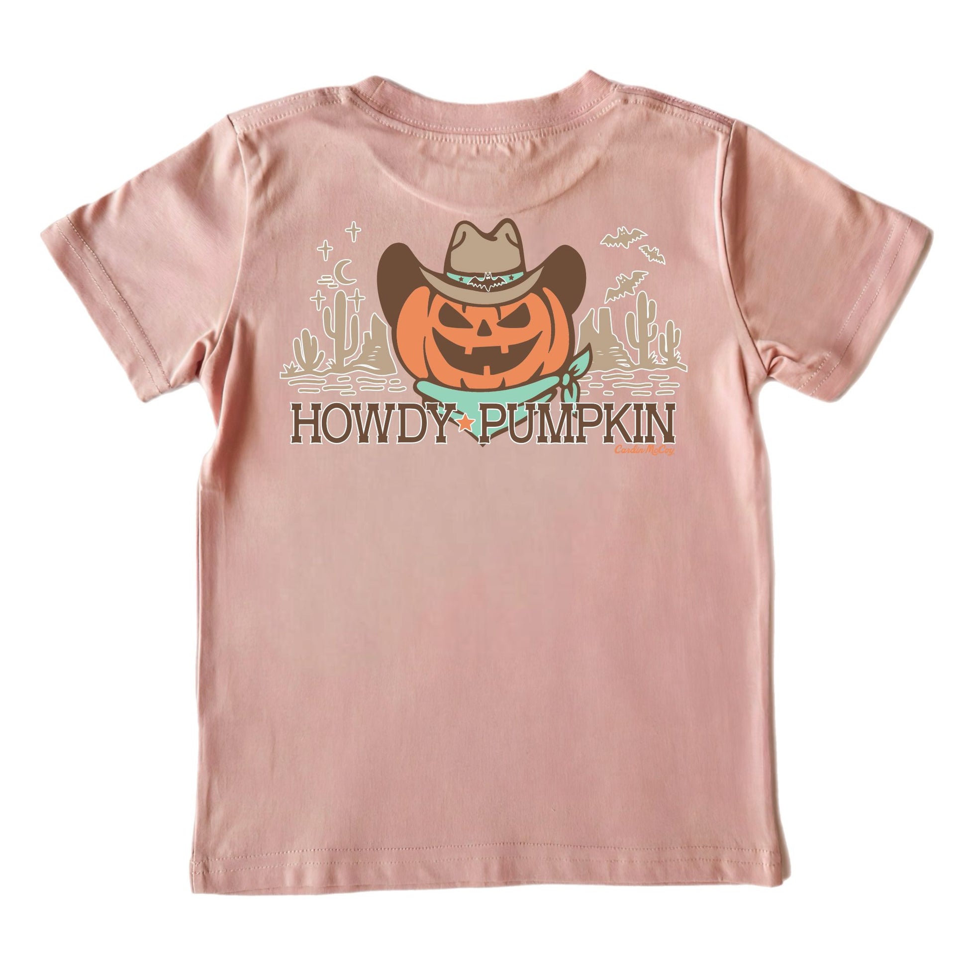 Kids' Howdy Pumpkin Short-Sleeve Tee Short Sleeve T-Shirt Cardin McCoy Rose Tan XXS (2/3) Pocket