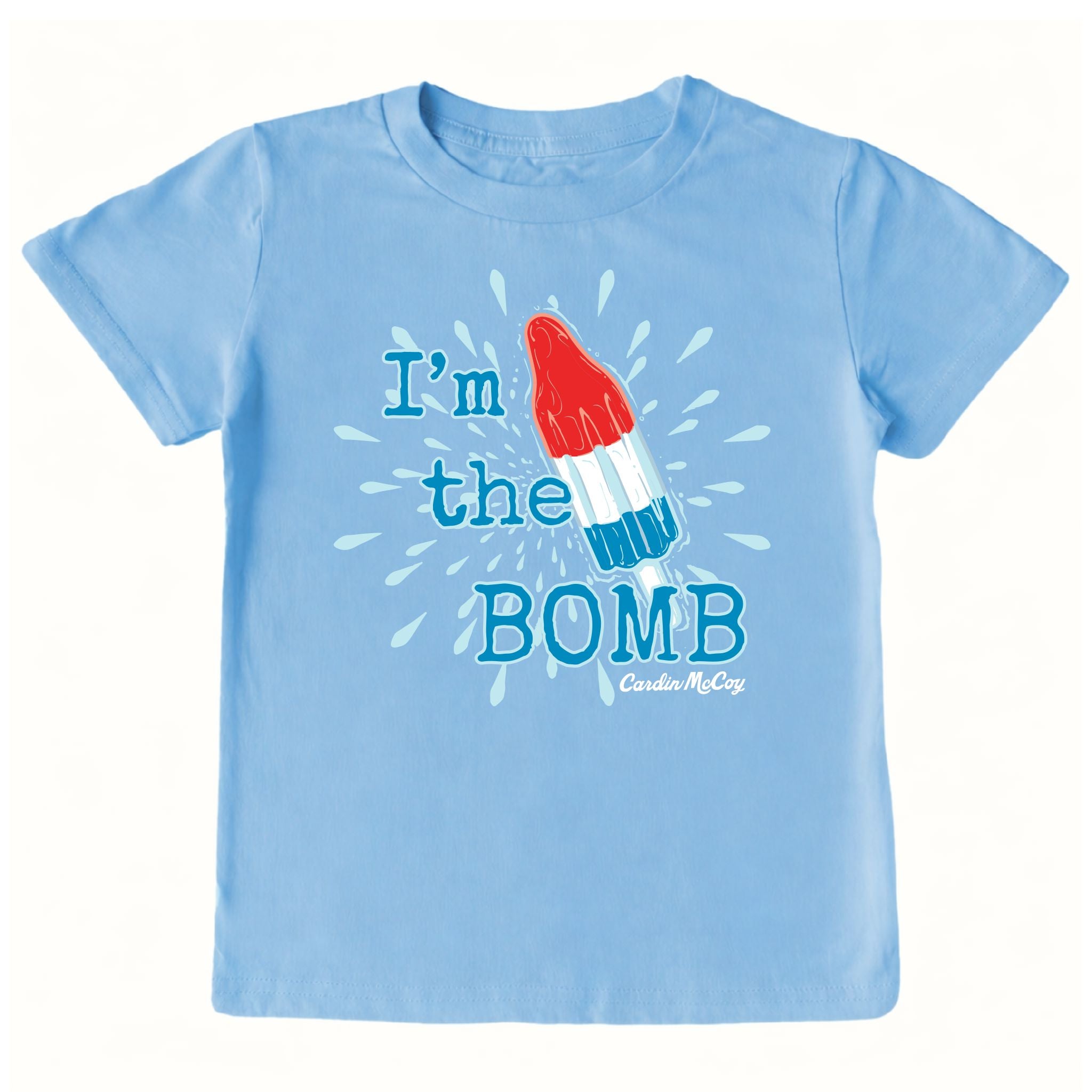 Kids' I'm The Bomb Front Short-Sleeve Tee Short Sleeve T-Shirt Cardin McCoy Light Blue XXS (2/3) Front