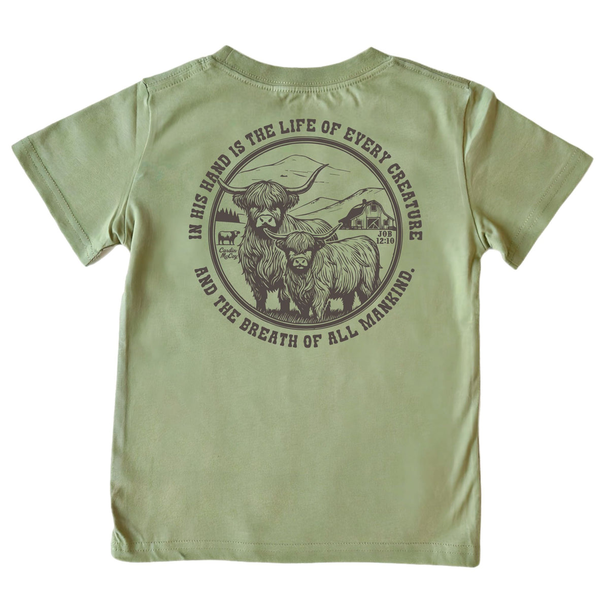 Kids' In His Hands Short-Sleeve Tee Short Sleeve T-Shirt Cardin McCoy Light Olive XXS (2/3) Pocket