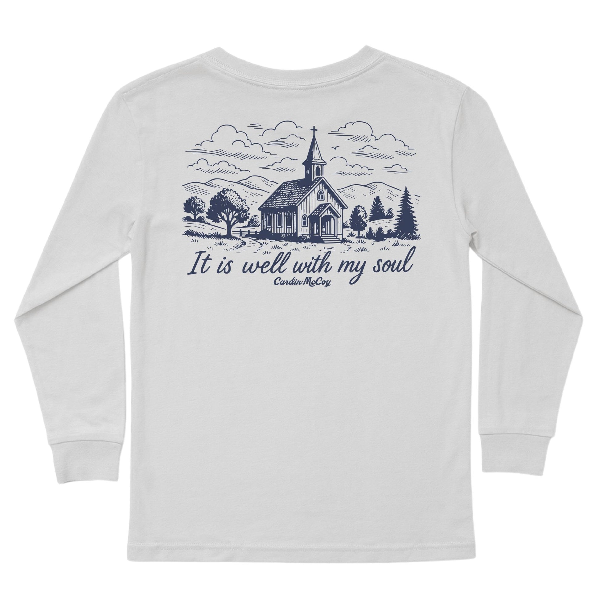 Kids' It Is Well Long-Sleeve Tee Long Sleeve T-Shirt Cardin McCoy Ice Gray XXS (2/3) Pocket