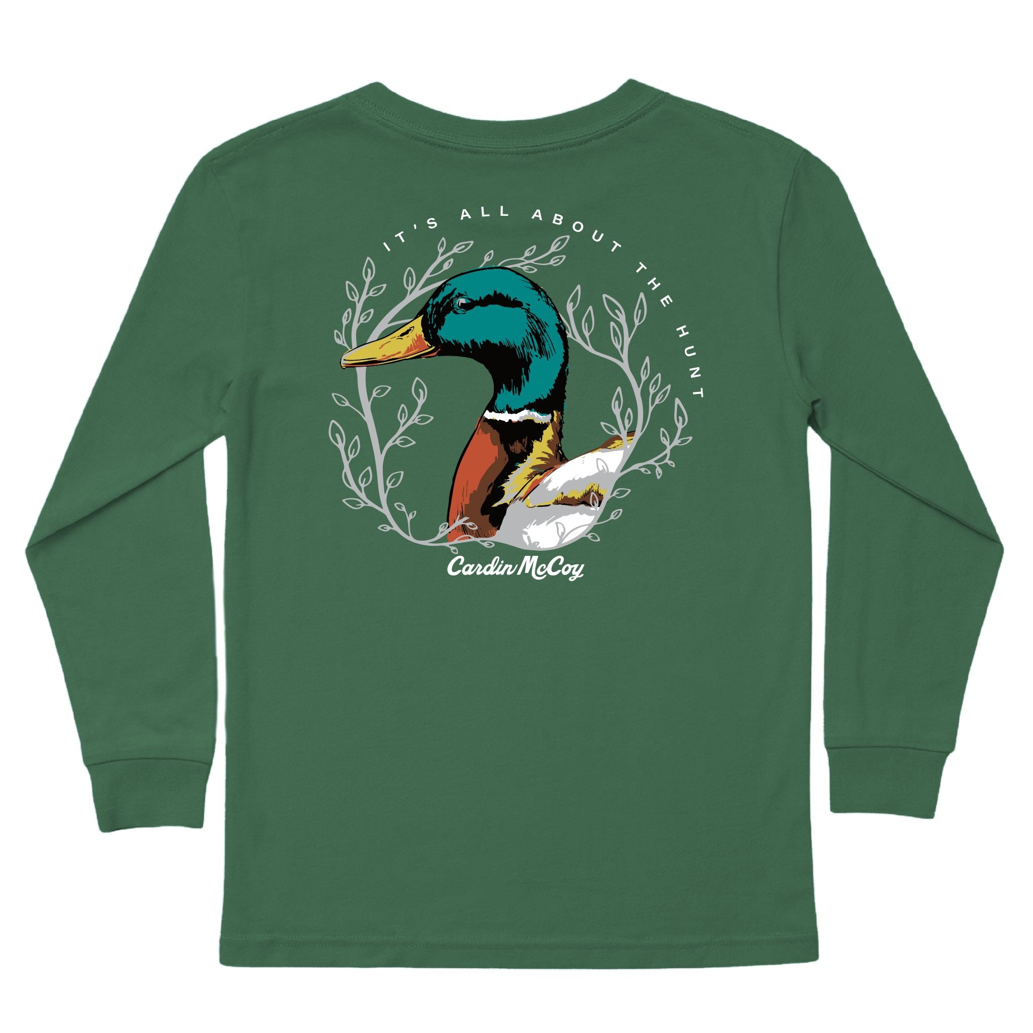 Kids' It's All About The Hunt Long-Sleeve Tee Long Sleeve T-Shirt Cardin McCoy Dark Olive XXS (2/3) Pocket