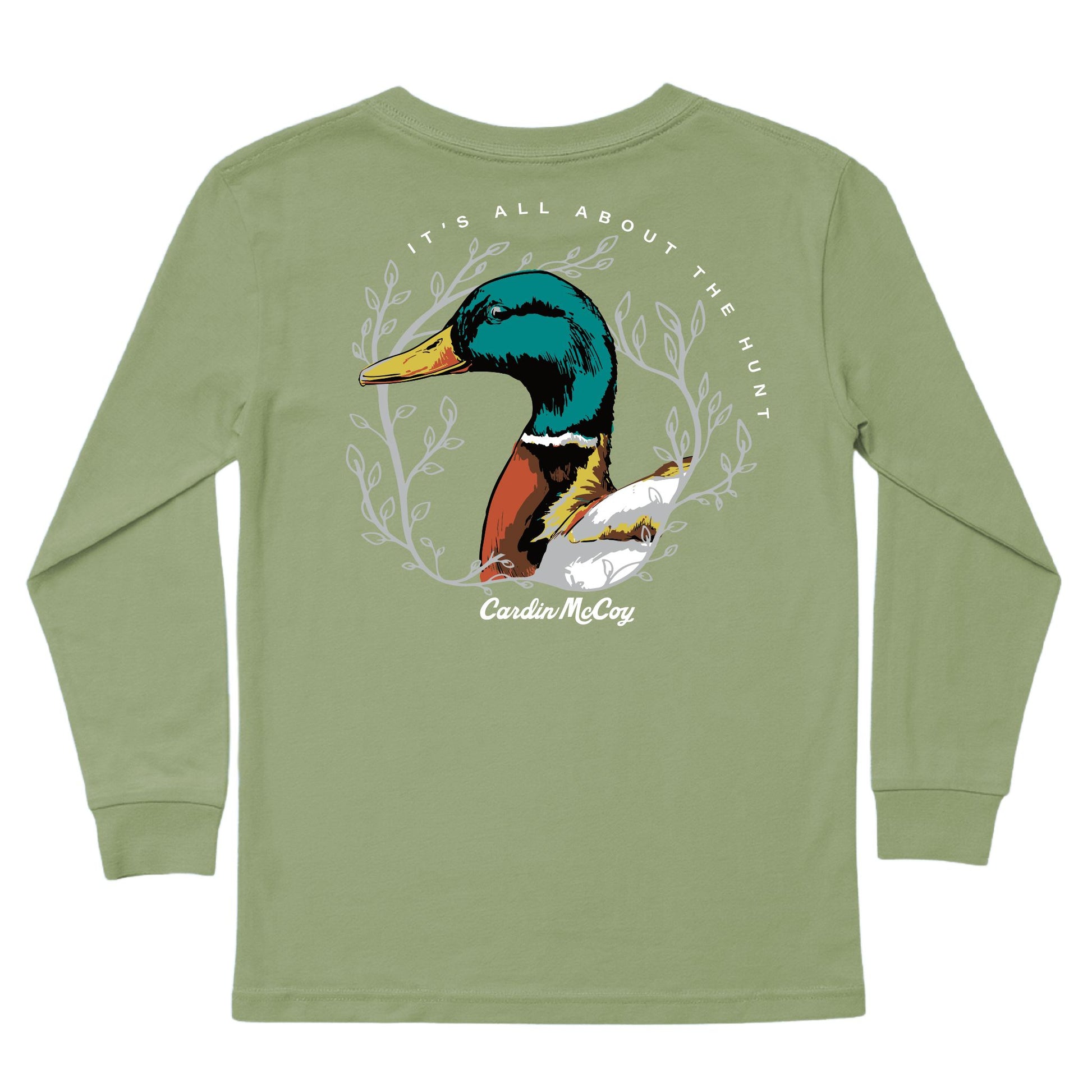 Kids' It's All About The Hunt Long-Sleeve Tee Long Sleeve T-Shirt Cardin McCoy Light Olive XXS (2/3) Pocket