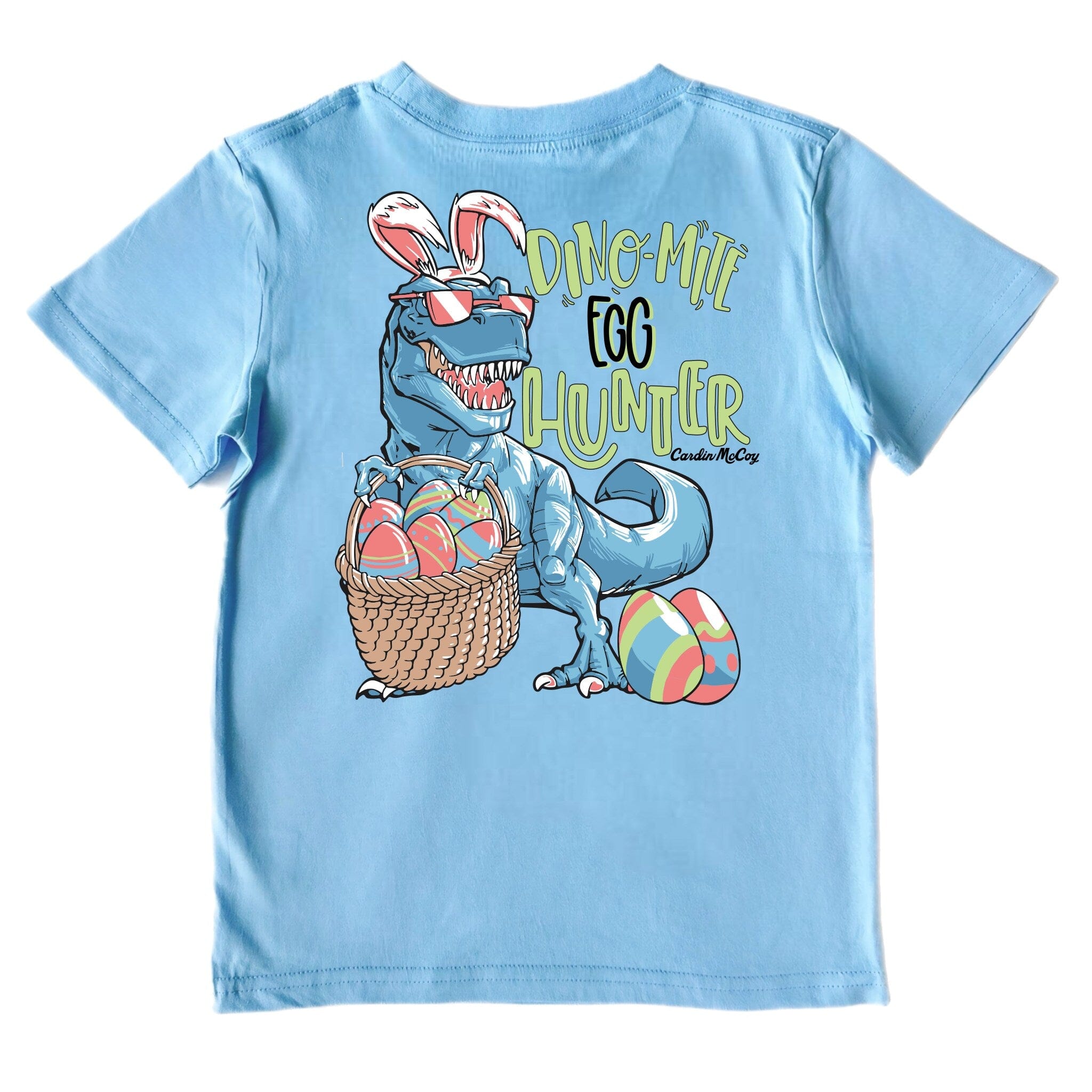 Kids' It's Dino-Mite Egg Hunter Short-Sleeve Tee Short Sleeve T-Shirt Cardin McCoy Light Blue XXS (2/3) Pocket