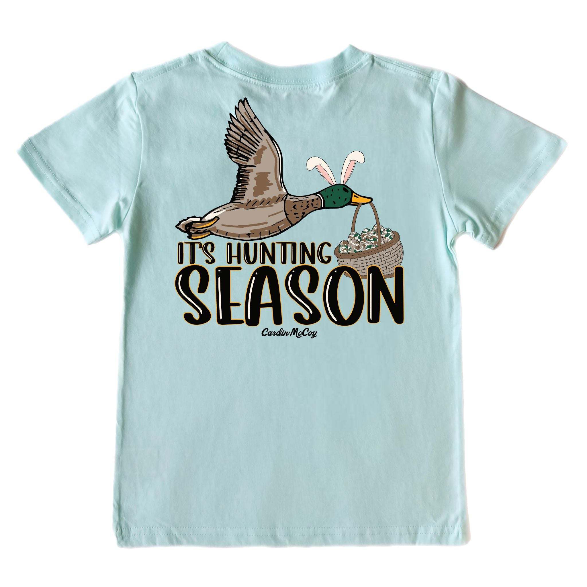 Kids' It's Hunting Season Short-Sleeve Tee Short Sleeve T-Shirt Cardin McCoy Blue Mint XXS (2/3) Pocket