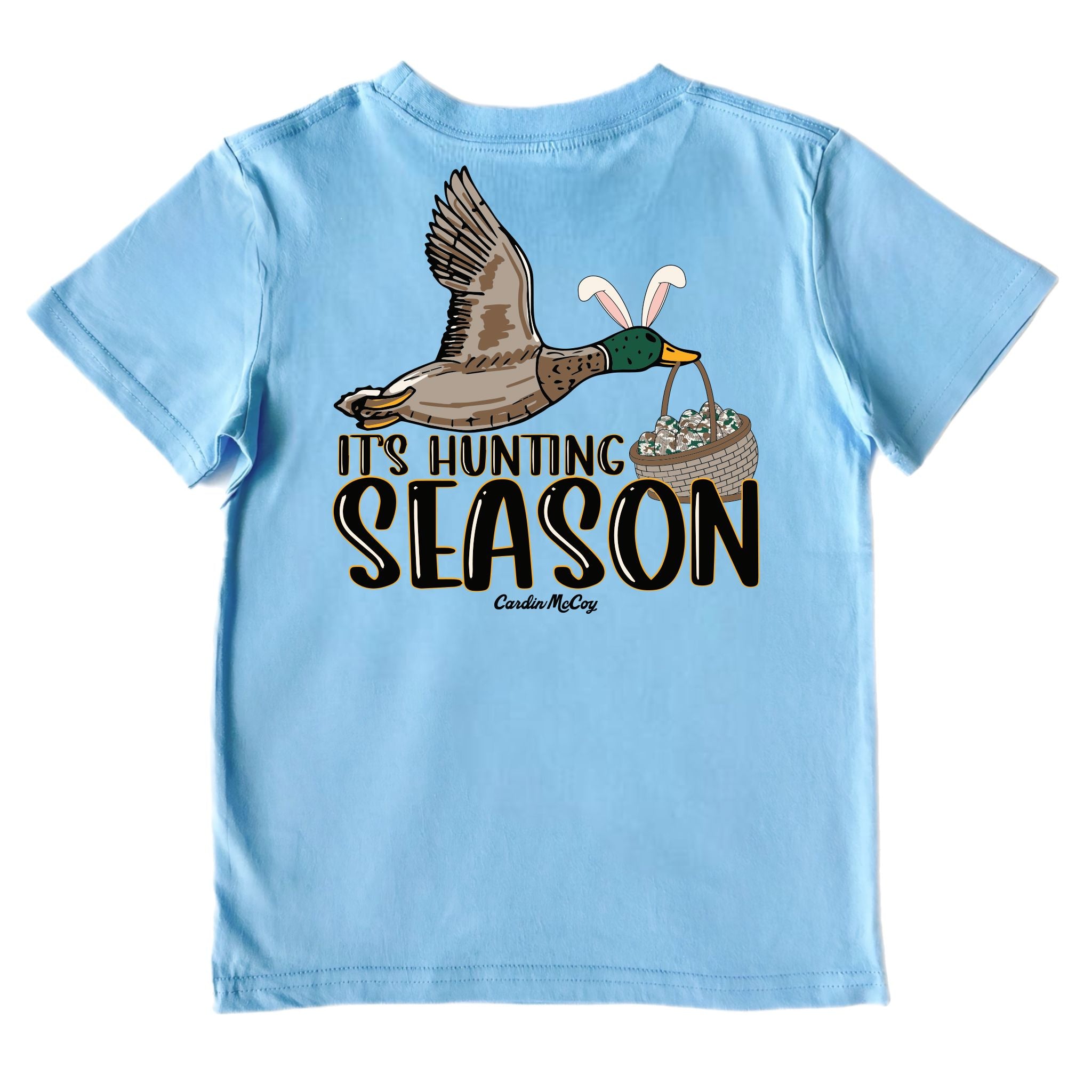 Kids' It's Hunting Season Short-Sleeve Tee Short Sleeve T-Shirt Cardin McCoy Light Blue XXS (2/3) Pocket