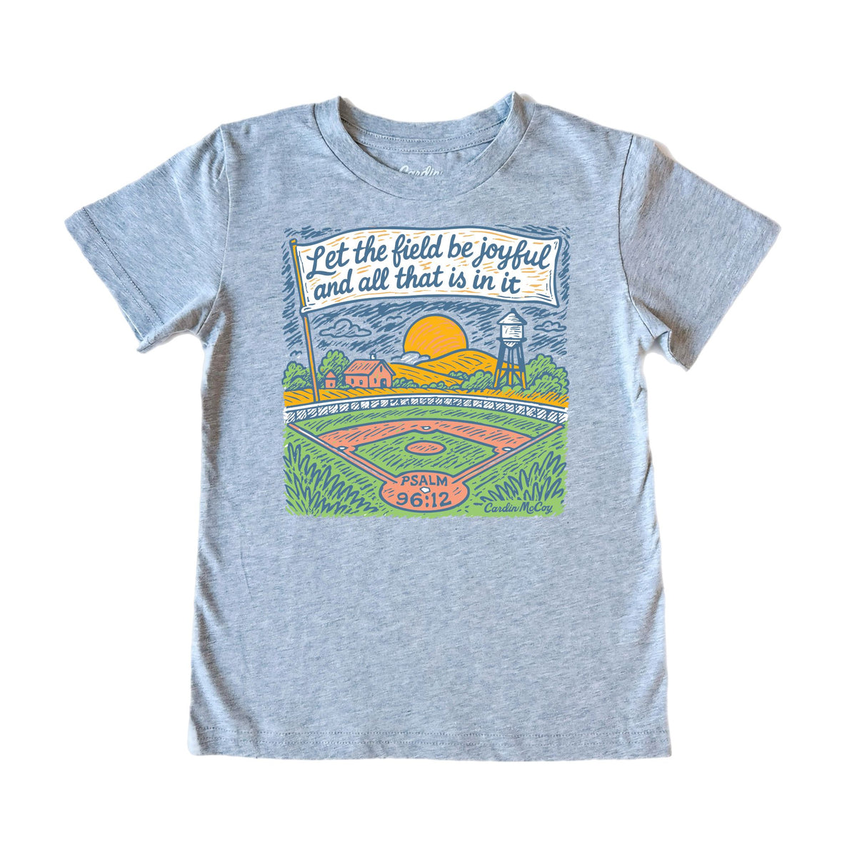 Kids' Joyful Baseball Front Short-Sleeve Tee Short Sleeve T-Shirt Cardin McCoy Heather Gray XXS (2/3) No Pocket