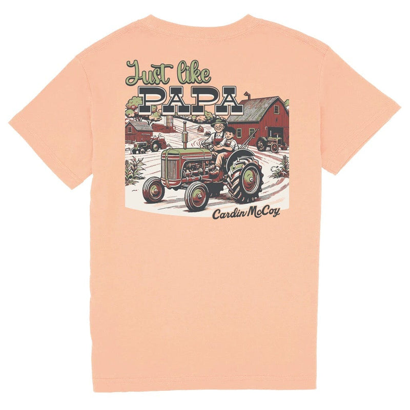 Kids' Just Like Papa Short Sleeve Pocket Tee Short Sleeve T-Shirt Cardin McCoy Peach XXS (2/3) Pocket