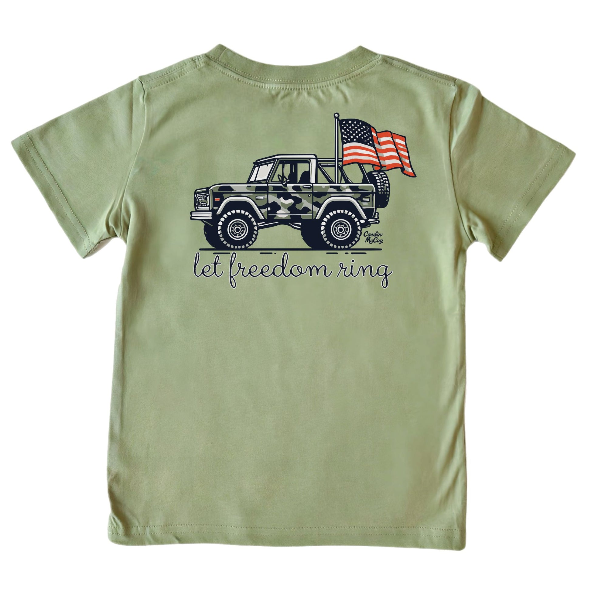 Kids' Let Freedom Ring Short-Sleeve Tee Short Sleeve T-Shirt Cardin McCoy Light Olive XXS (2/3) Pocket
