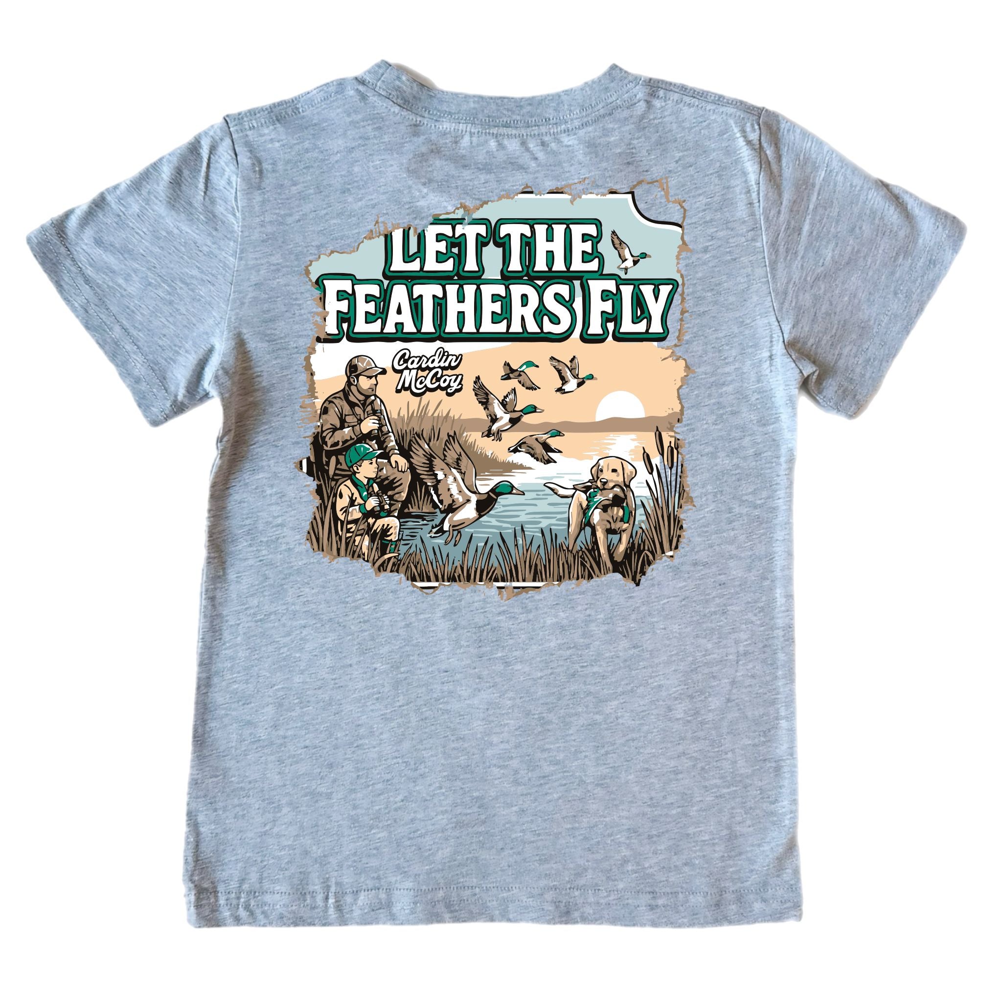 Kids' Let the Feathers Fly Short-Sleeve Tee Short Sleeve T-Shirt Cardin McCoy Heather Gray XXS (2/3) Pocket