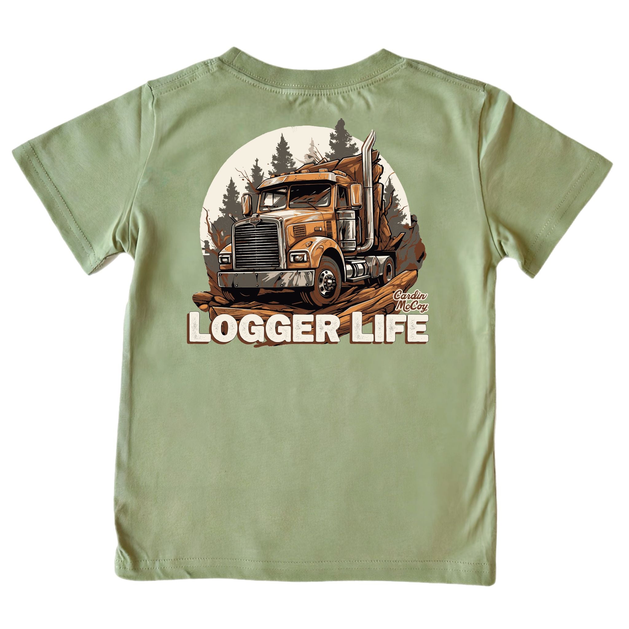 Kids' Logger Life Short-Sleeve Tee Short Sleeve T-Shirt Cardin McCoy Light Olive XXS (2/3) Pocket