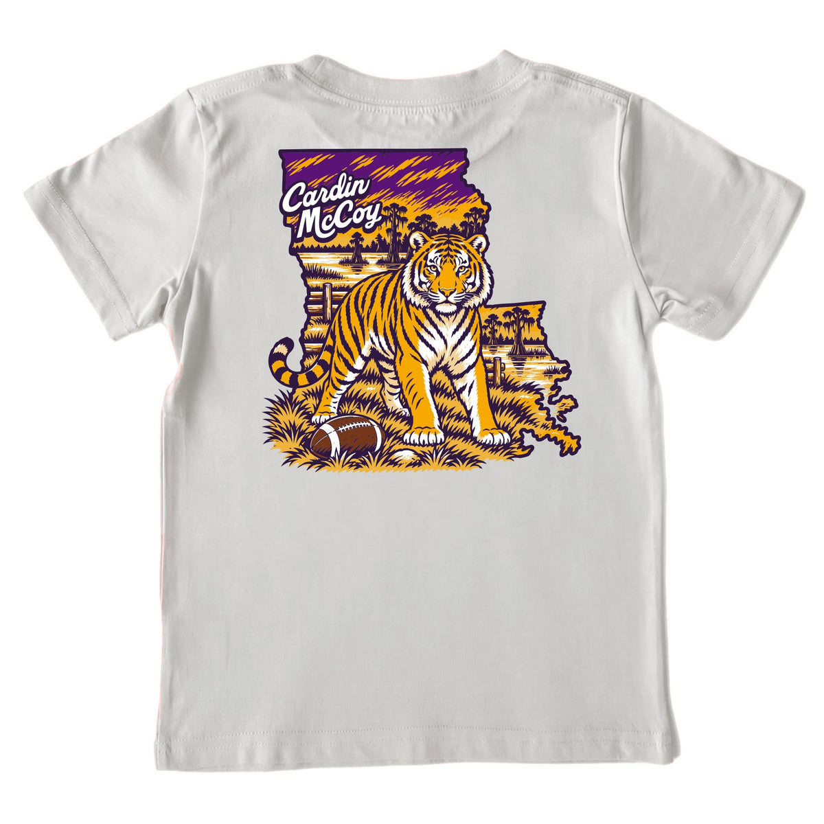Kids' Louisiana Football Short-Sleeve Tee Short Sleeve T-Shirt Cardin McCoy Ice Gray XXS (2/3) Pocket