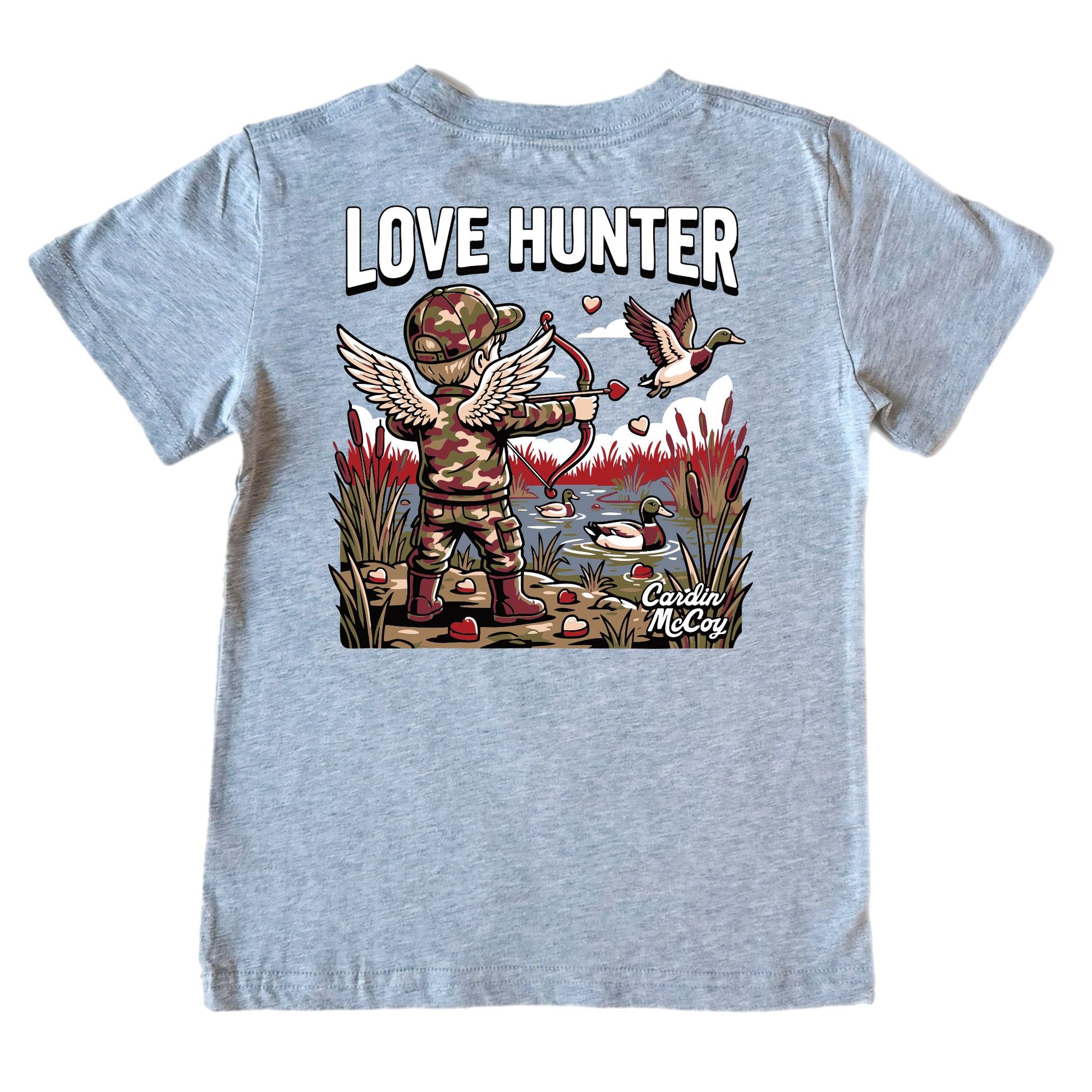 Kids' Love Hunter Short-Sleeve Tee Short Sleeve T-Shirt Cardin McCoy Heather Gray XXS (2/3) Pocket