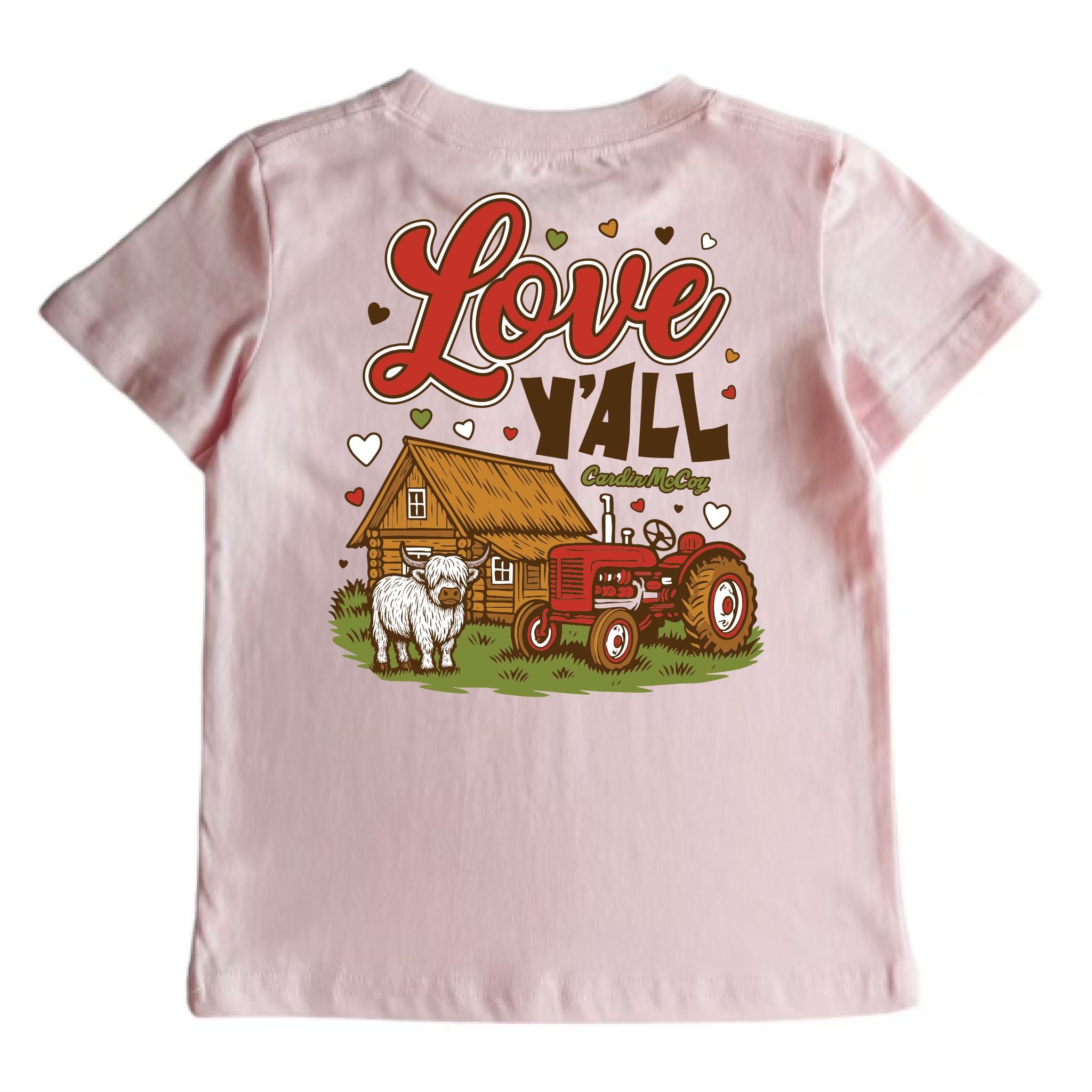 Kids' Love Yall Short-Sleeve Tee Short Sleeve T-Shirt Cardin McCoy Light Pink XXS (2/3) Pocket