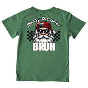 Kids' Merry Christmas Bruh Short-Sleeve Tee Short Sleeve T-Shirt Cardin McCoy Dark Olive XXS (2/3) Pocket