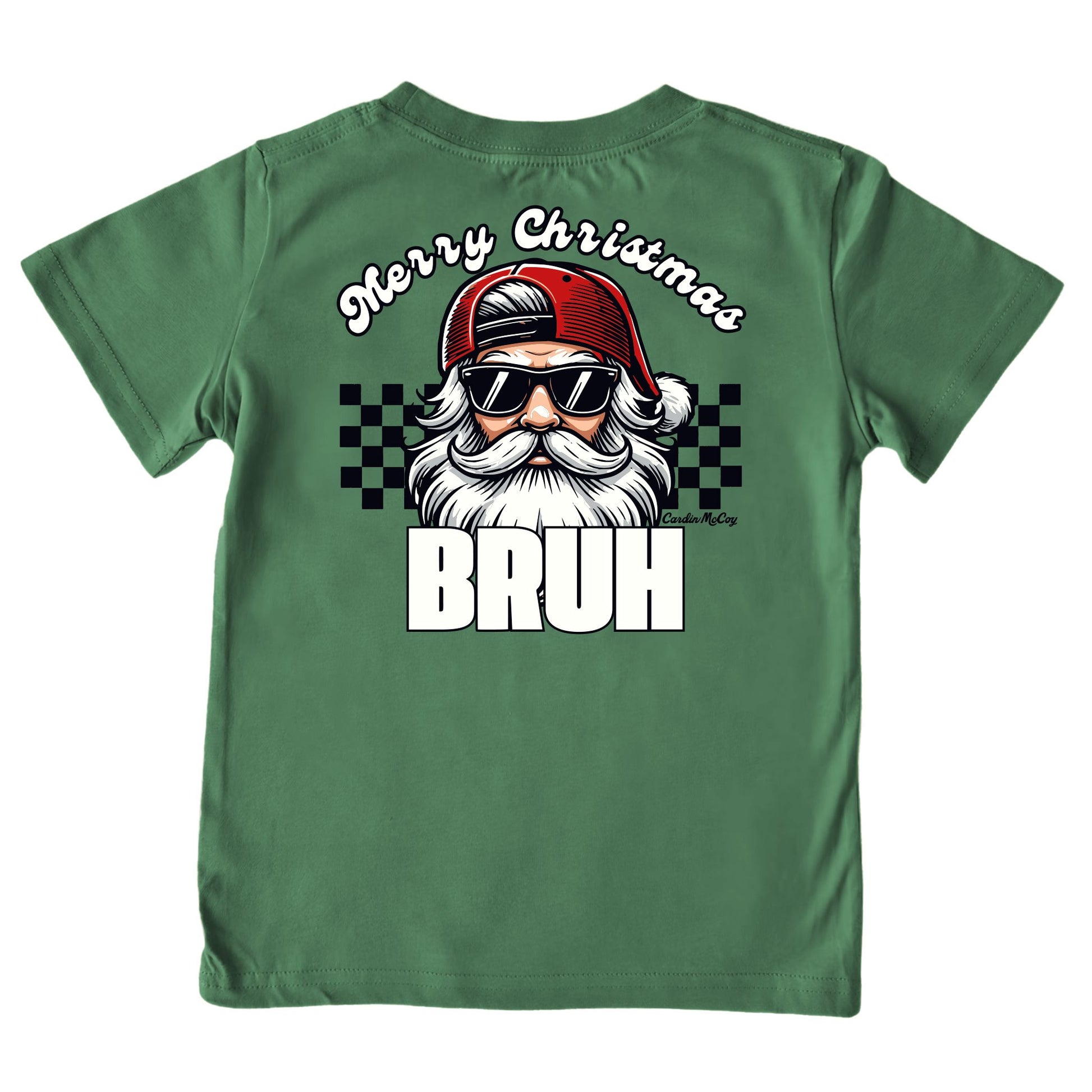 Kids' Merry Christmas Bruh Short-Sleeve Tee Short Sleeve T-Shirt Cardin McCoy Dark Olive XXS (2/3) Pocket