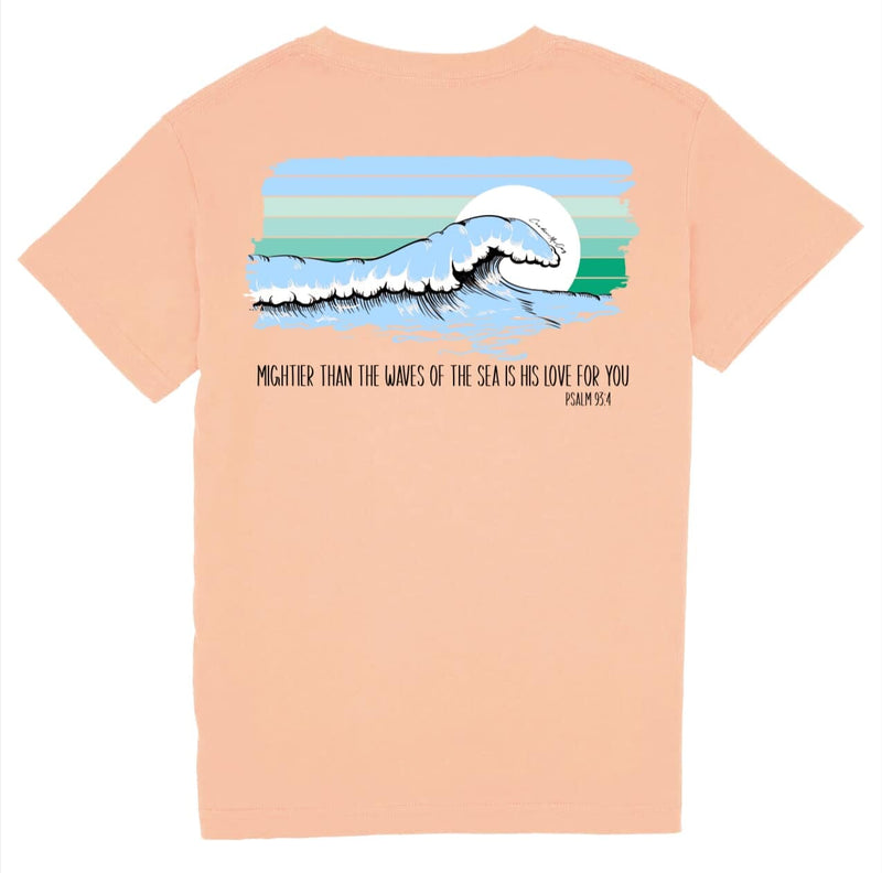 Kids' Mightier Than The Waves Short Sleeve Pocket Tee Short Sleeve T-Shirt Cardin McCoy Peach XXS (2/3) 