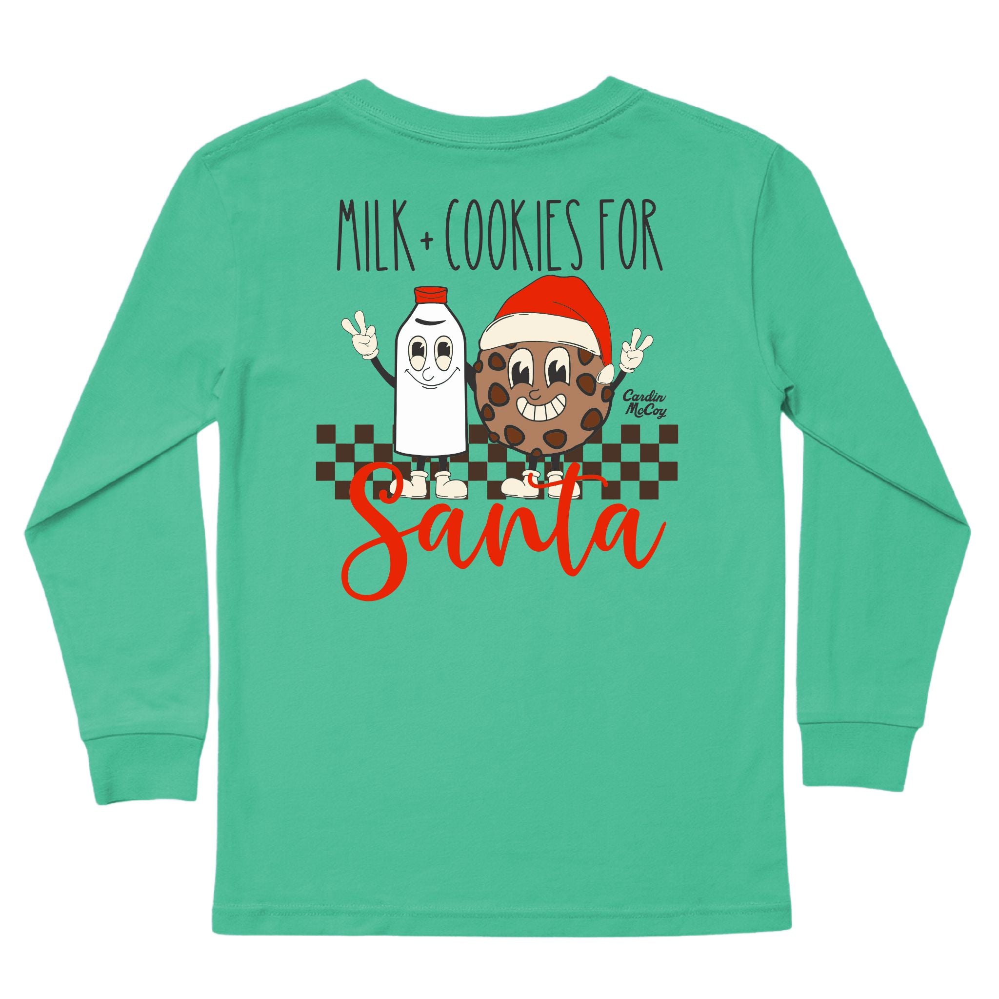 Kids' Milk & Cookies Long-Sleeve Tee Long Sleeve T-Shirt Cardin McCoy Green XXS (2/3) Pocket