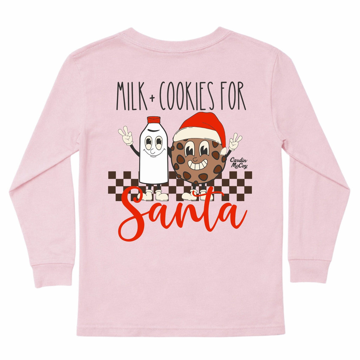 Kids' Milk & Cookies Long-Sleeve Tee Long Sleeve T-Shirt Cardin McCoy Light Pink XXS (2/3) Pocket