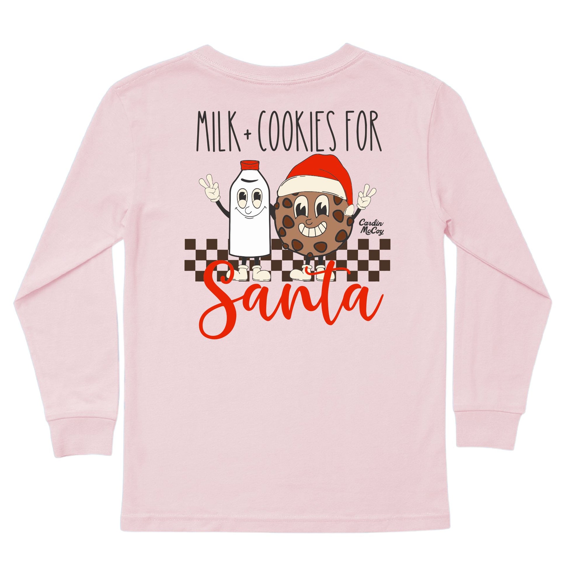 Kids' Milk & Cookies Long-Sleeve Tee Long Sleeve T-Shirt Cardin McCoy Light Pink XXS (2/3) Pocket