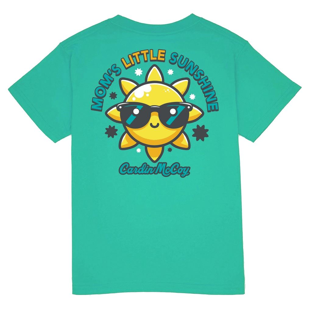 Kids' Mom's Little Sunshine Short Sleeve Pocket Tee Short Sleeve T-Shirt Cardin McCoy Teal XXS (2/3) Pocket