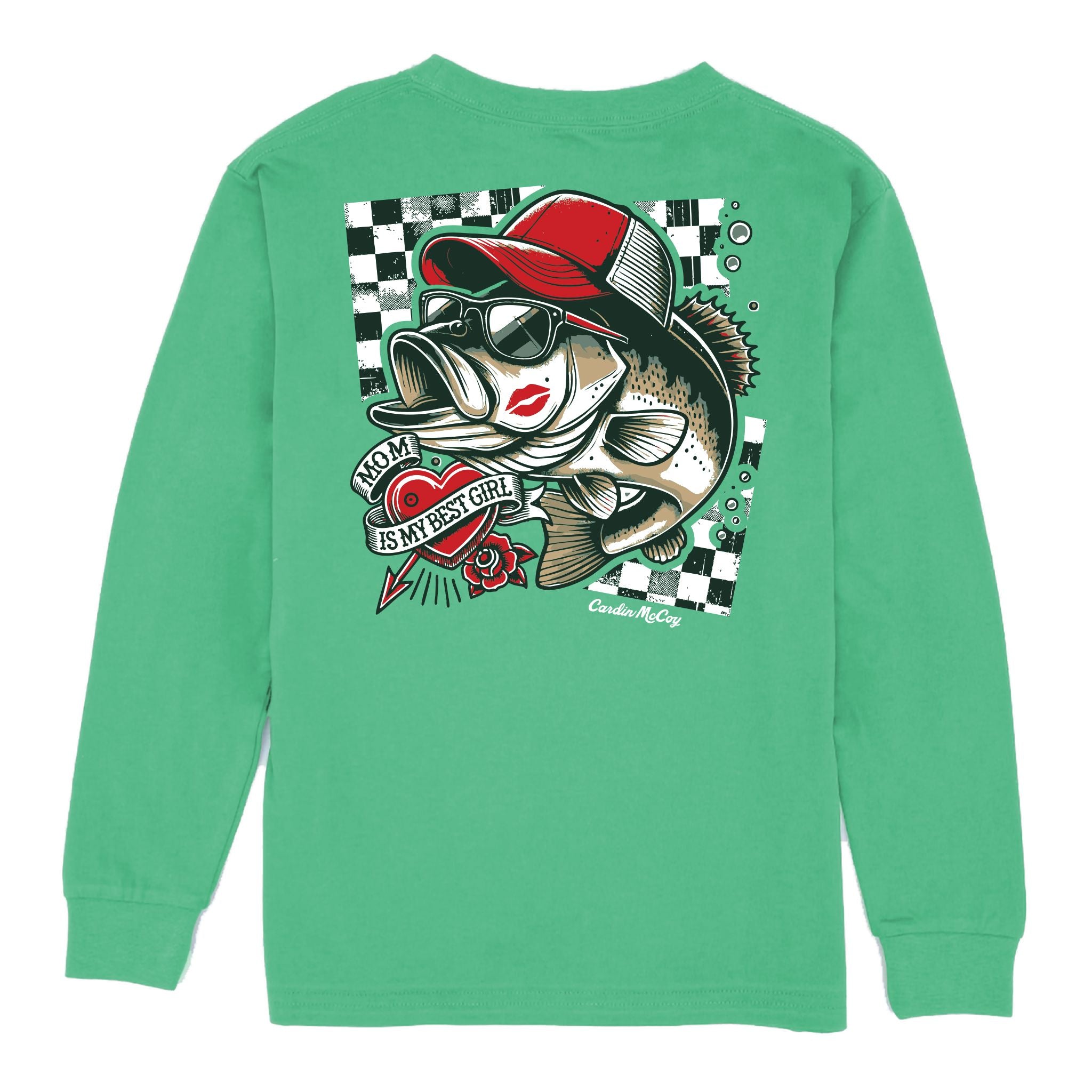 Kids' Mom's My Best Girl Long-Sleeve Tee Long Sleeve T-Shirt Cardin McCoy Green XXS (2/3) No Pocket