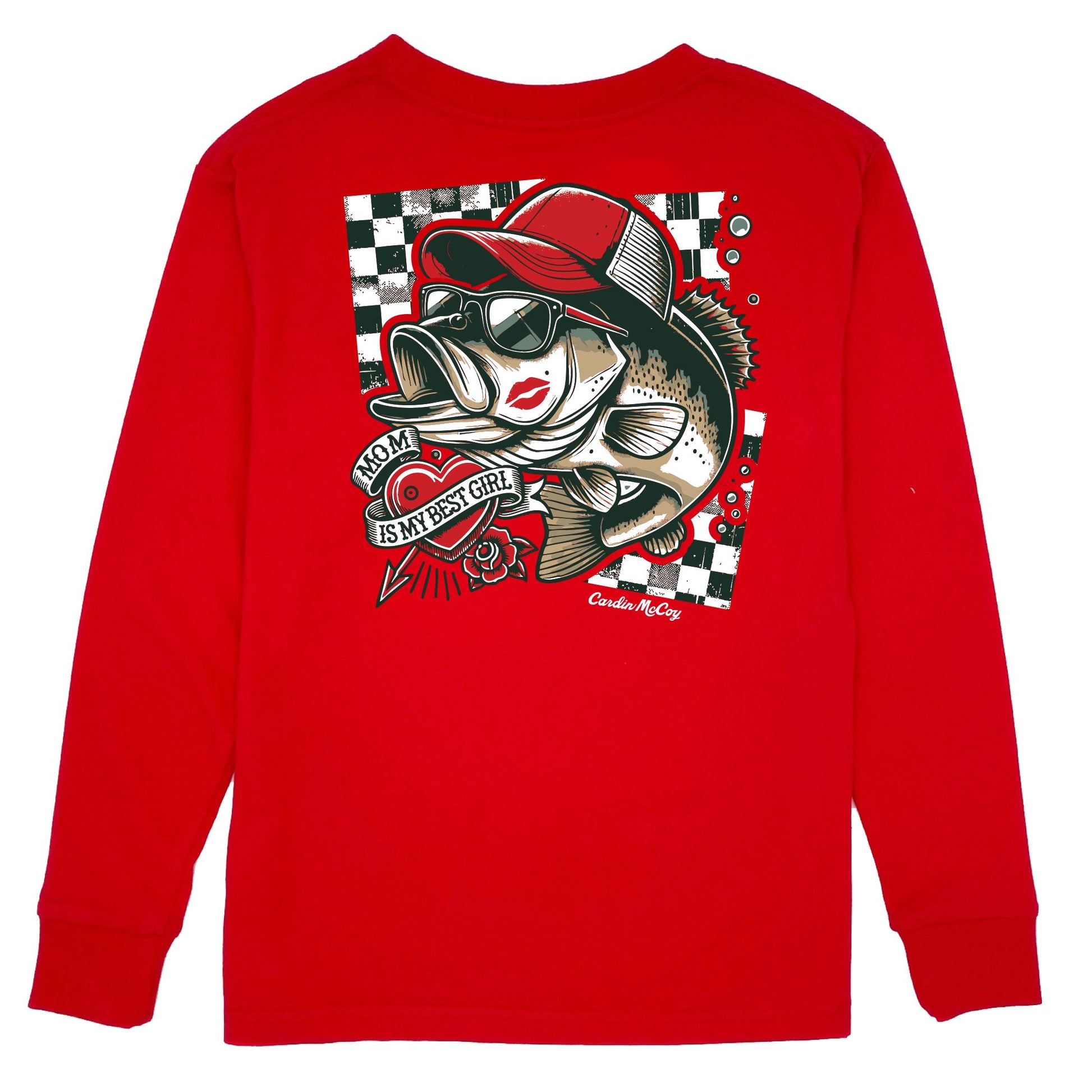 Kids' Mom's My Best Girl Long-Sleeve Tee Long Sleeve T-Shirt Cardin McCoy Red XXS (2/3) No Pocket