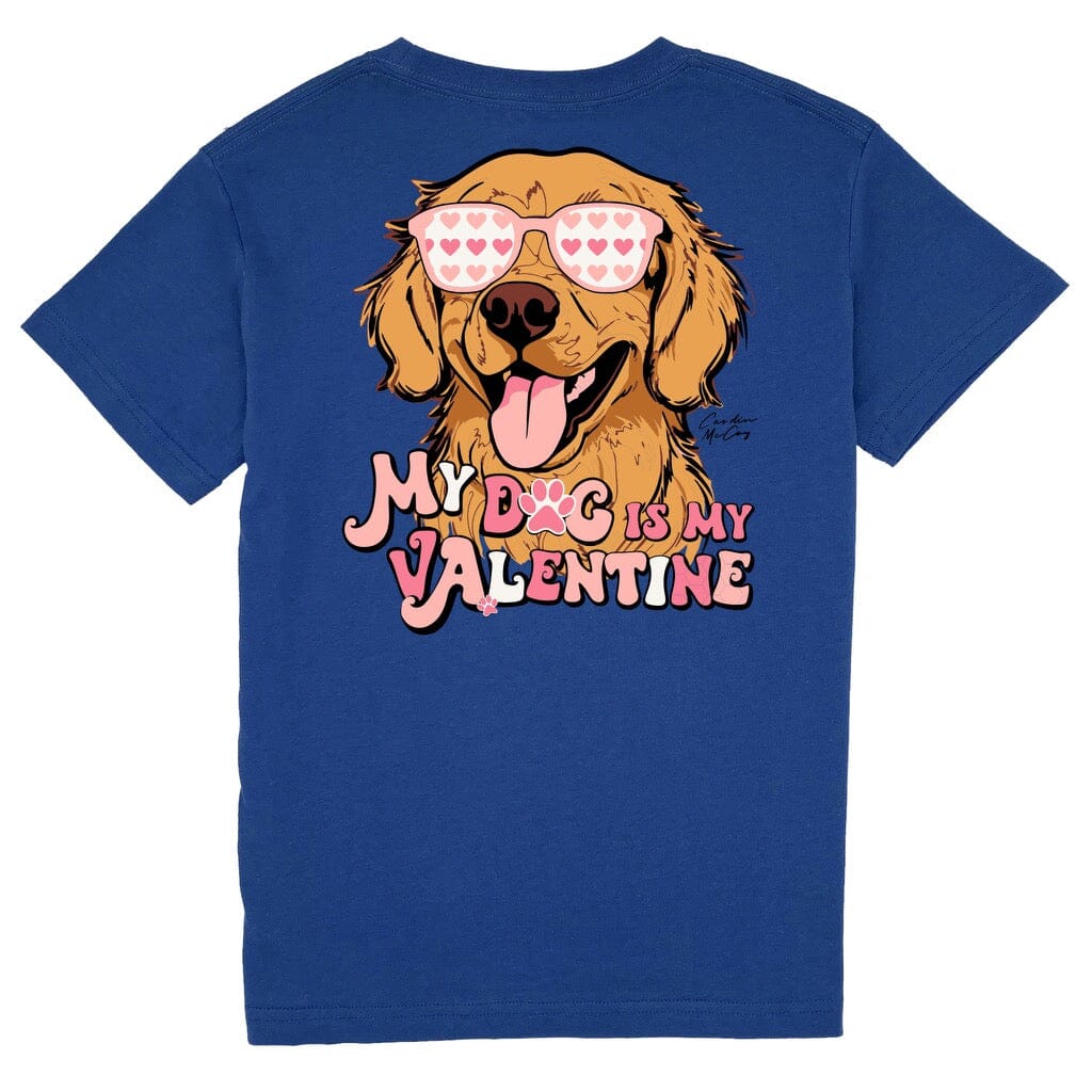 Kids' My Dog is My Valentine Short Sleeve Pocket Tee Short Sleeve T-Shirt Cardin McCoy Blue XXS (2/3) 