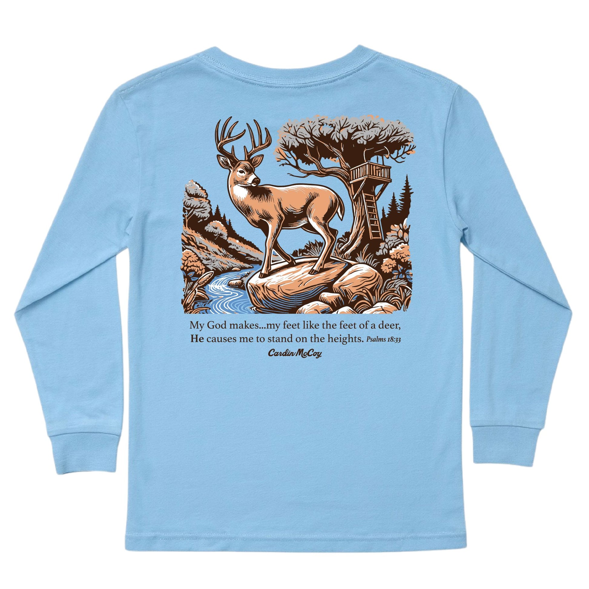 Kids' My God Makes Long-Sleeve Tee Long Sleeve T-Shirt Cardin McCoy Light Blue XXS (2/3) Pocket