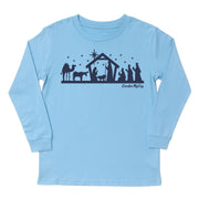 Kids' Nativity Sketch Front Long-Sleeve Tee Long Sleeve T-Shirt Cardin McCoy Light Blue XXS (2/3) No Pocket