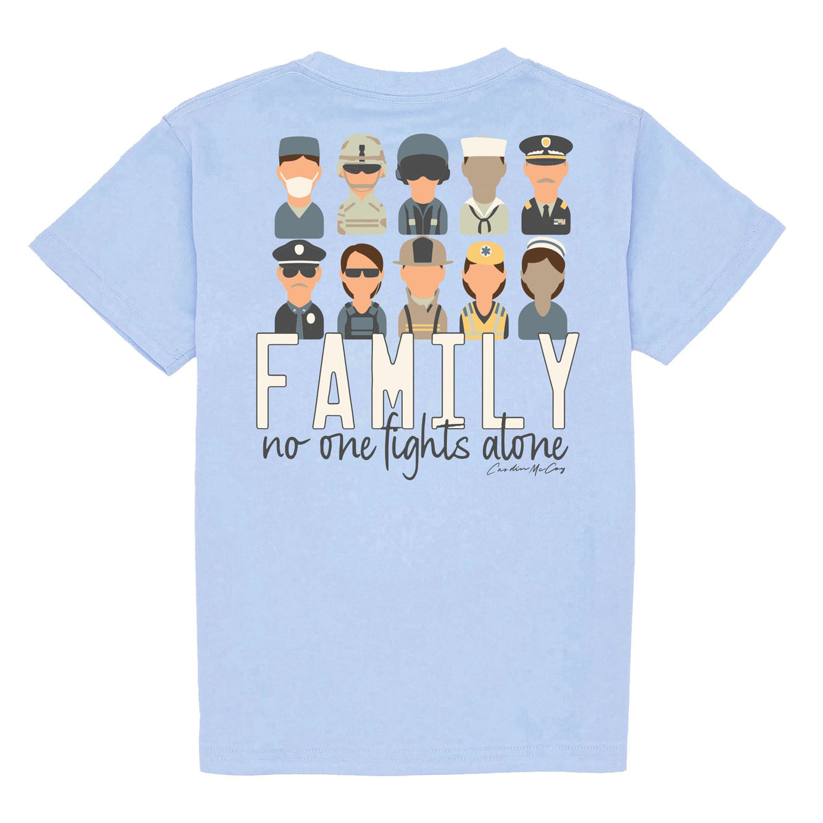 Kids' No One Fights Alone Short Sleeve Pocket Tee Short Sleeve T-Shirt Cardin McCoy Light Blue XXS (2/3) 