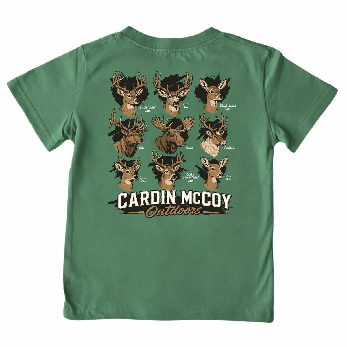 Kids' North American Deer Short-Sleeve Tee Short Sleeve T-Shirt Cardin McCoy Dark Olive XXS (2/3) Pocket