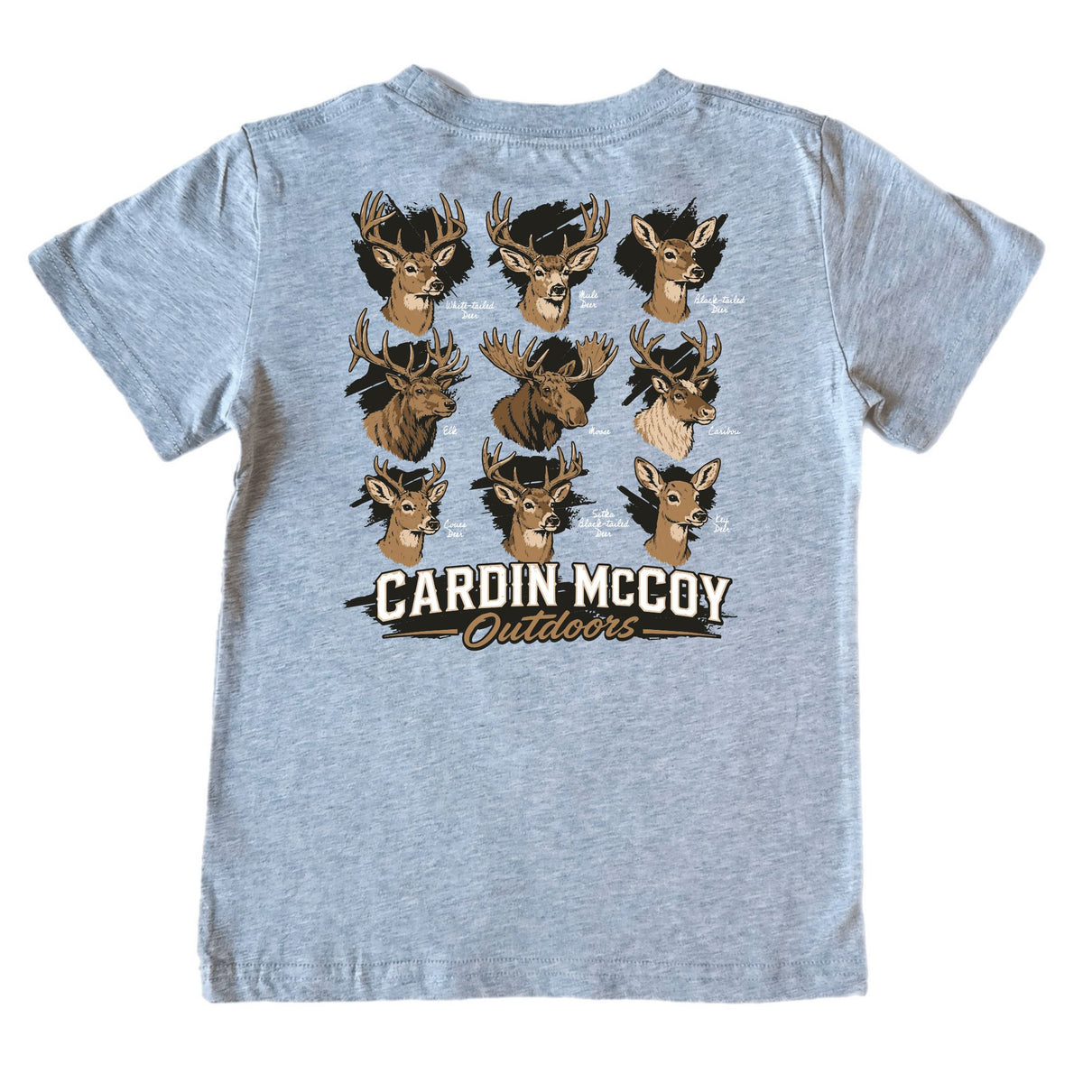 Kids' North American Deer Short-Sleeve Tee Short Sleeve T-Shirt Cardin McCoy Heather Gray XXS (2/3) Pocket