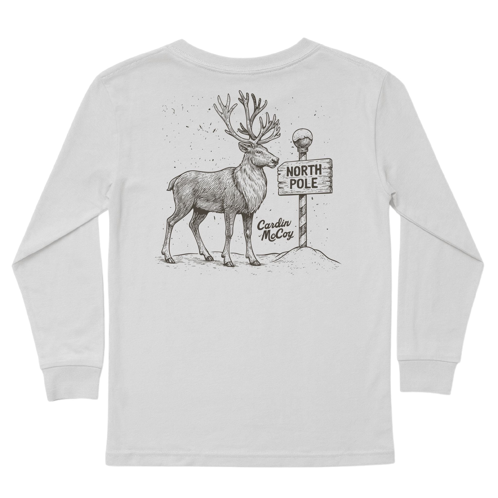 Kids' North Pole Sketch Long-Sleeve Tee Long Sleeve T-Shirt Cardin McCoy Ice Gray XXS (2/3) Pocket