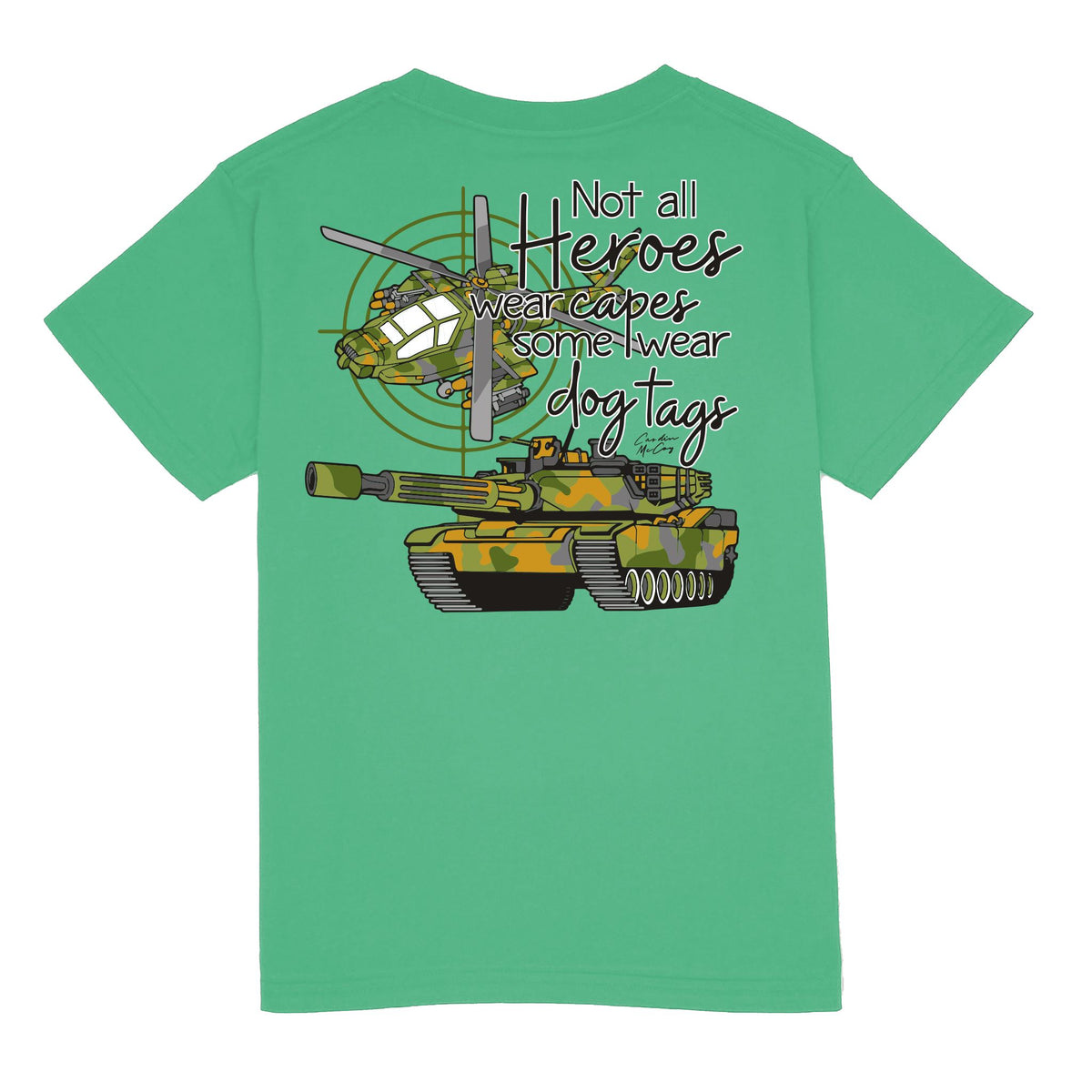 Kids' Not All Heroes Short Sleeve Pocket Tee Short Sleeve T-Shirt Cardin McCoy Green XXS (2/3) 