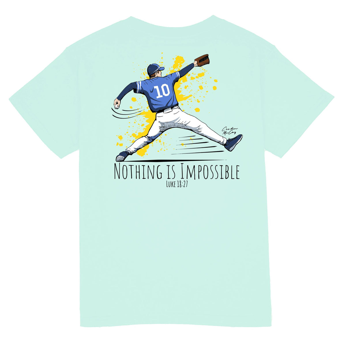 Kids' Nothing is Impossible Short Sleeve Pocket Tee Short Sleeve T-Shirt Cardin McCoy Blue Mint XXS (2/3) 