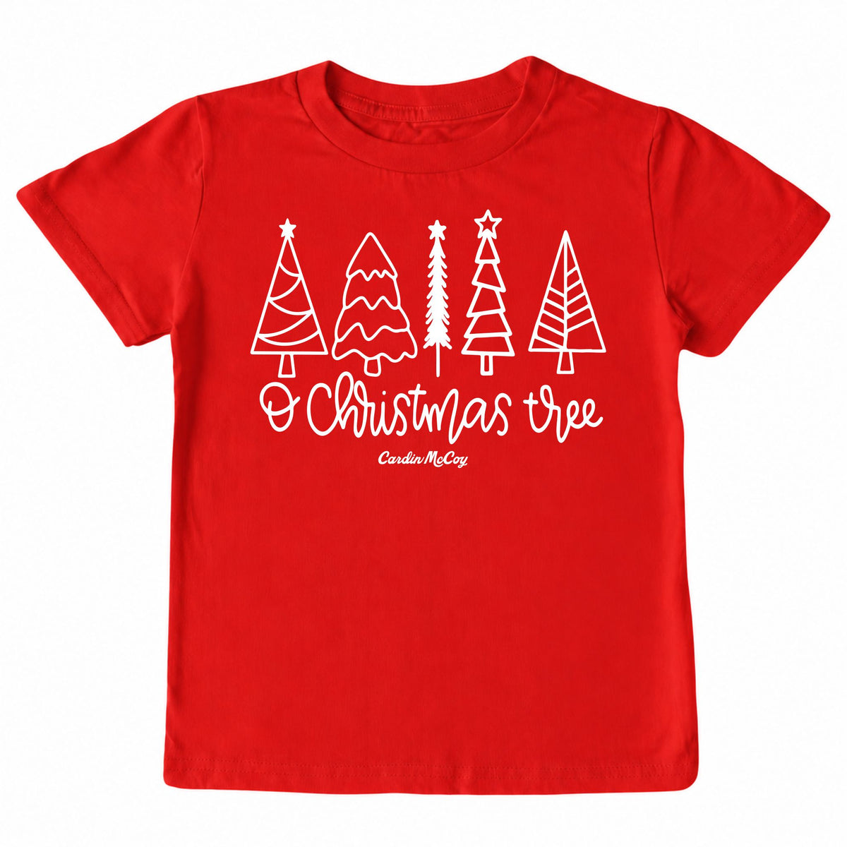 Kids' O Christmas Tree Front Short-Sleeve Tee Short Sleeve T-Shirt Cardin McCoy Red XXS (2/3) Front