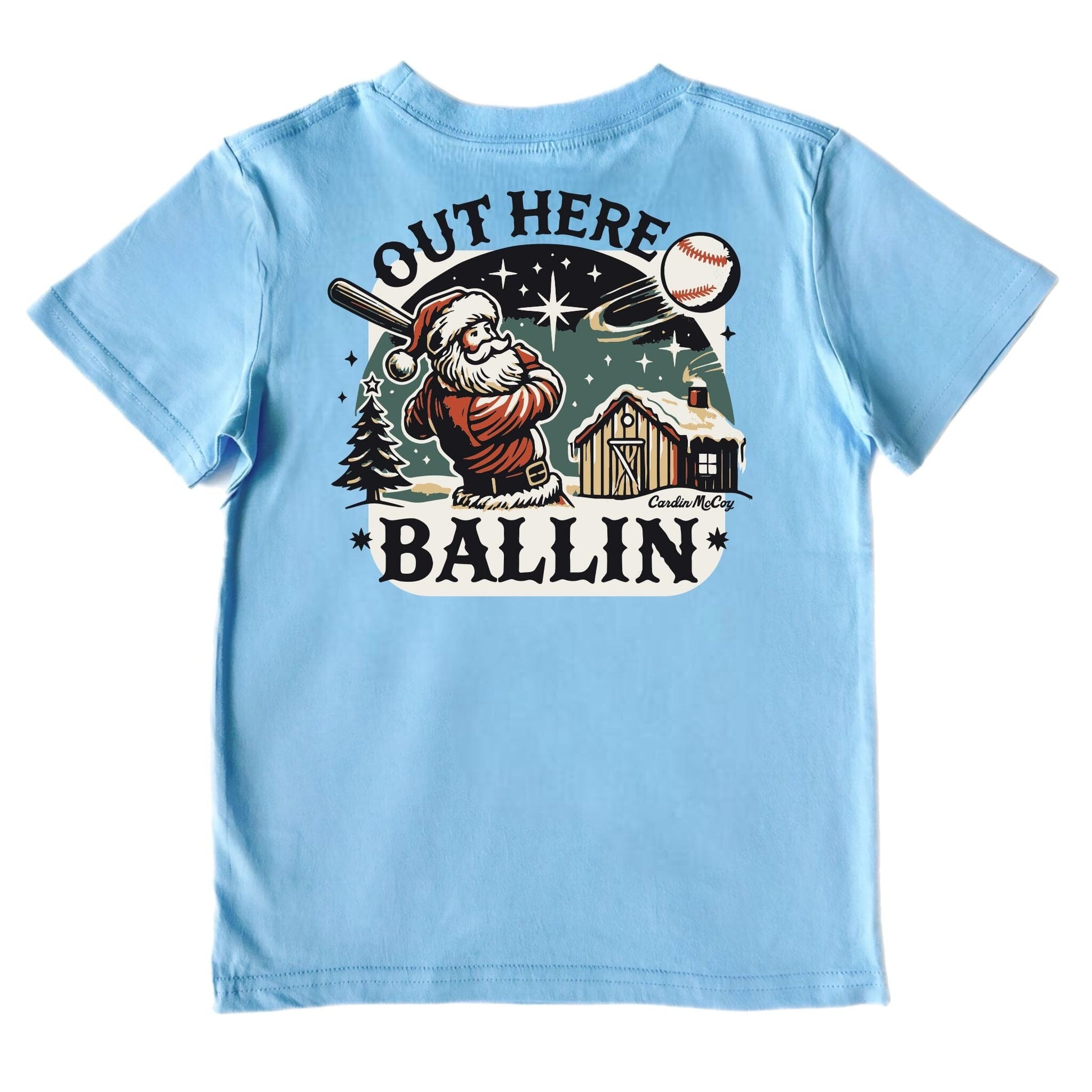 Kids' Out Here Ballin' Short-Sleeve Tee Short Sleeve T-Shirt Cardin McCoy Light Blue XXS (2/3) Pocket