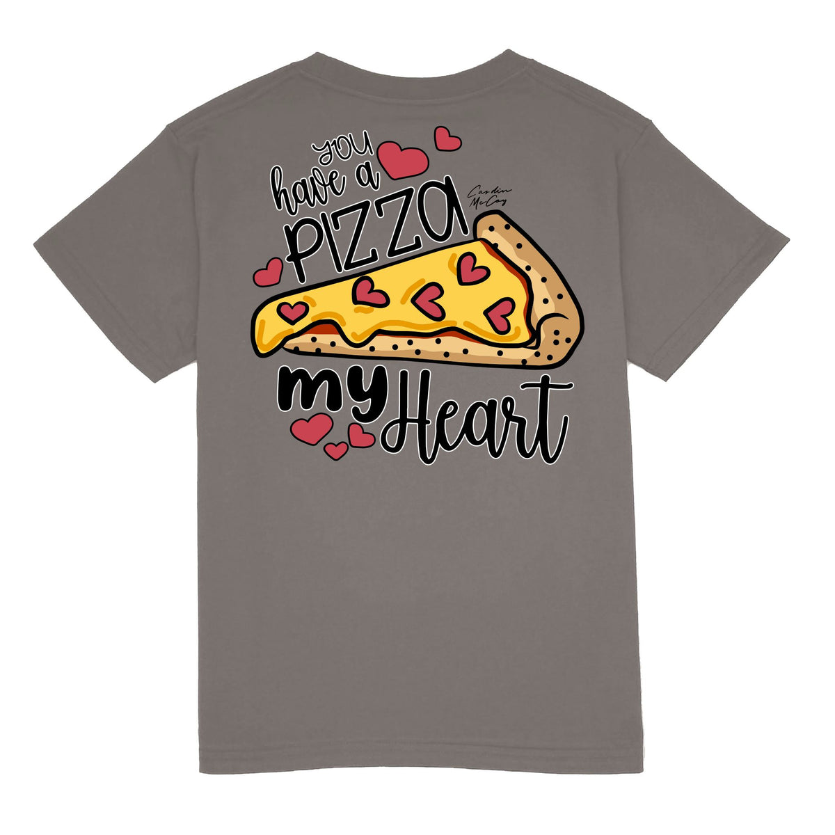 Kids' Pizza My Heart Short Sleeve Pocket Tee Short Sleeve T-Shirt Cardin McCoy Anchor Gray XXS (2/3) 