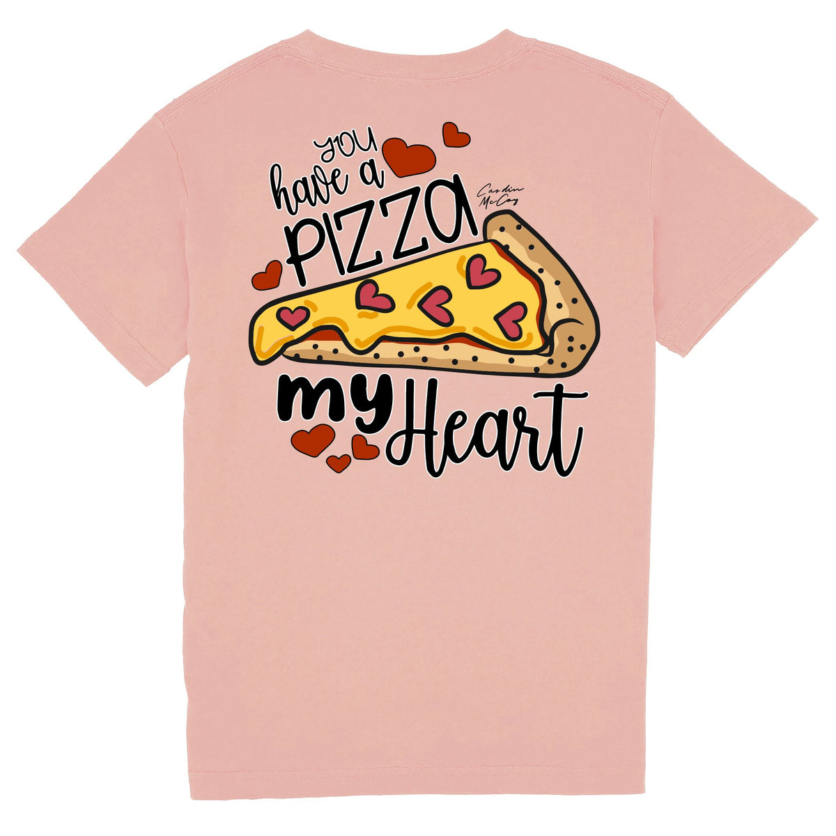 Kids' Pizza My Heart Short Sleeve Pocket Tee Short Sleeve T-Shirt Cardin McCoy Rose Tan XXS (2/3) 