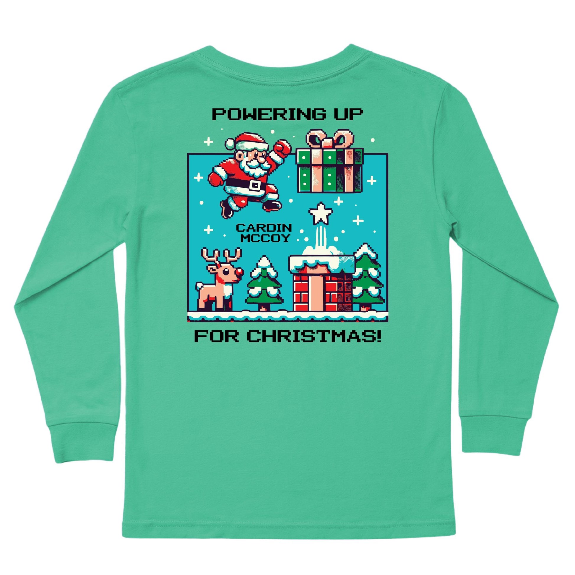 Kids' Powering Up Long-Sleeve Tee Long Sleeve T-Shirt Cardin McCoy Green XXS (2/3) Pocket