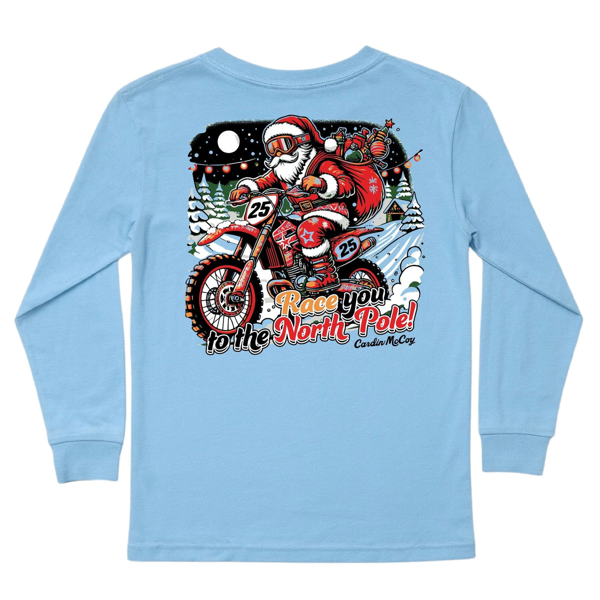 Kids' Race To The North Pole Long-Sleeve Tee Long Sleeve T-Shirt Cardin McCoy Light Blue XXS (2/3) Pocket